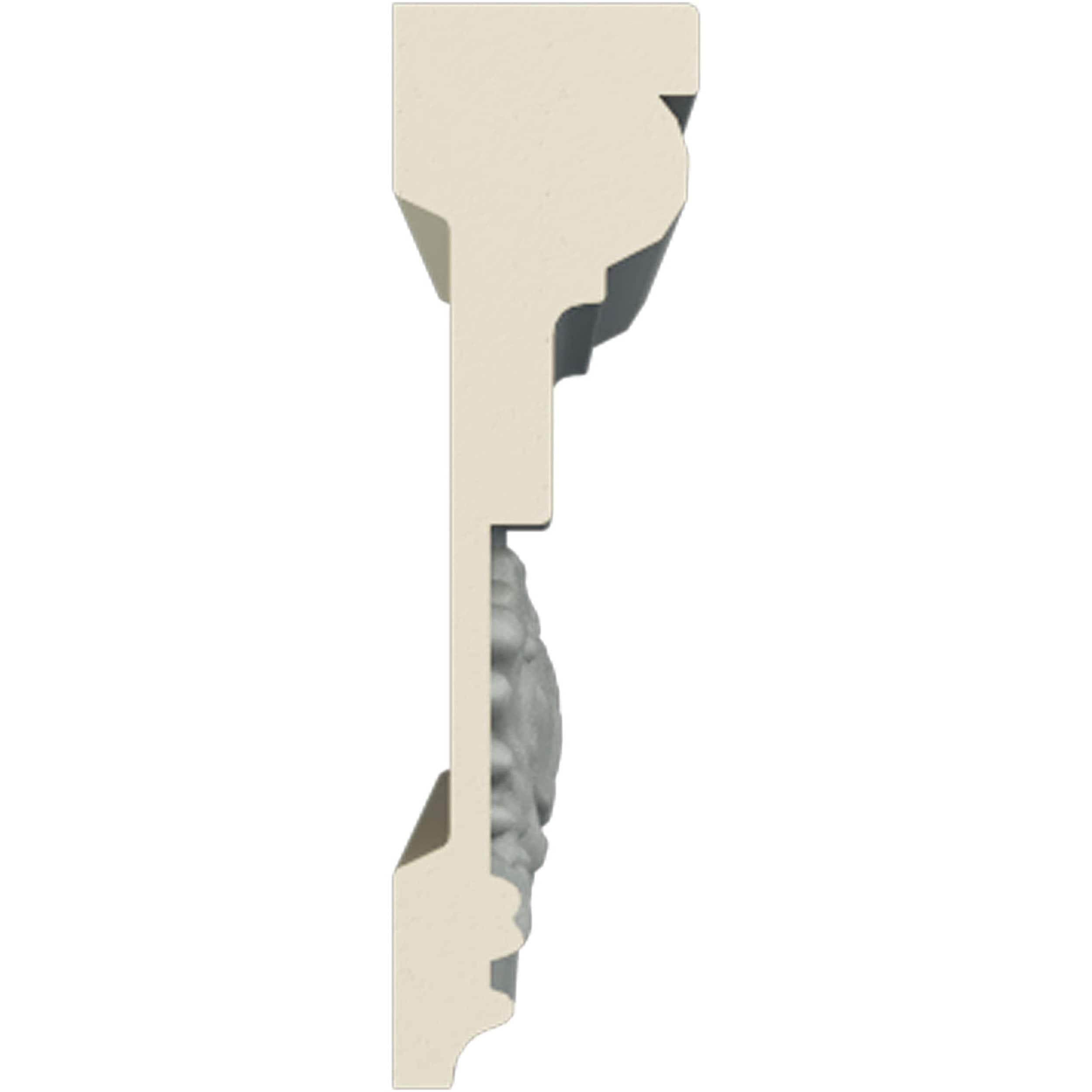 Ekena Millwork Endurathane Dylan Spring Chair Rail, 4"H x 1 1/8"P x 94 1/2"L, (6 3/8"Repeat), Factory Primed (8-Pack) (Set of 8)