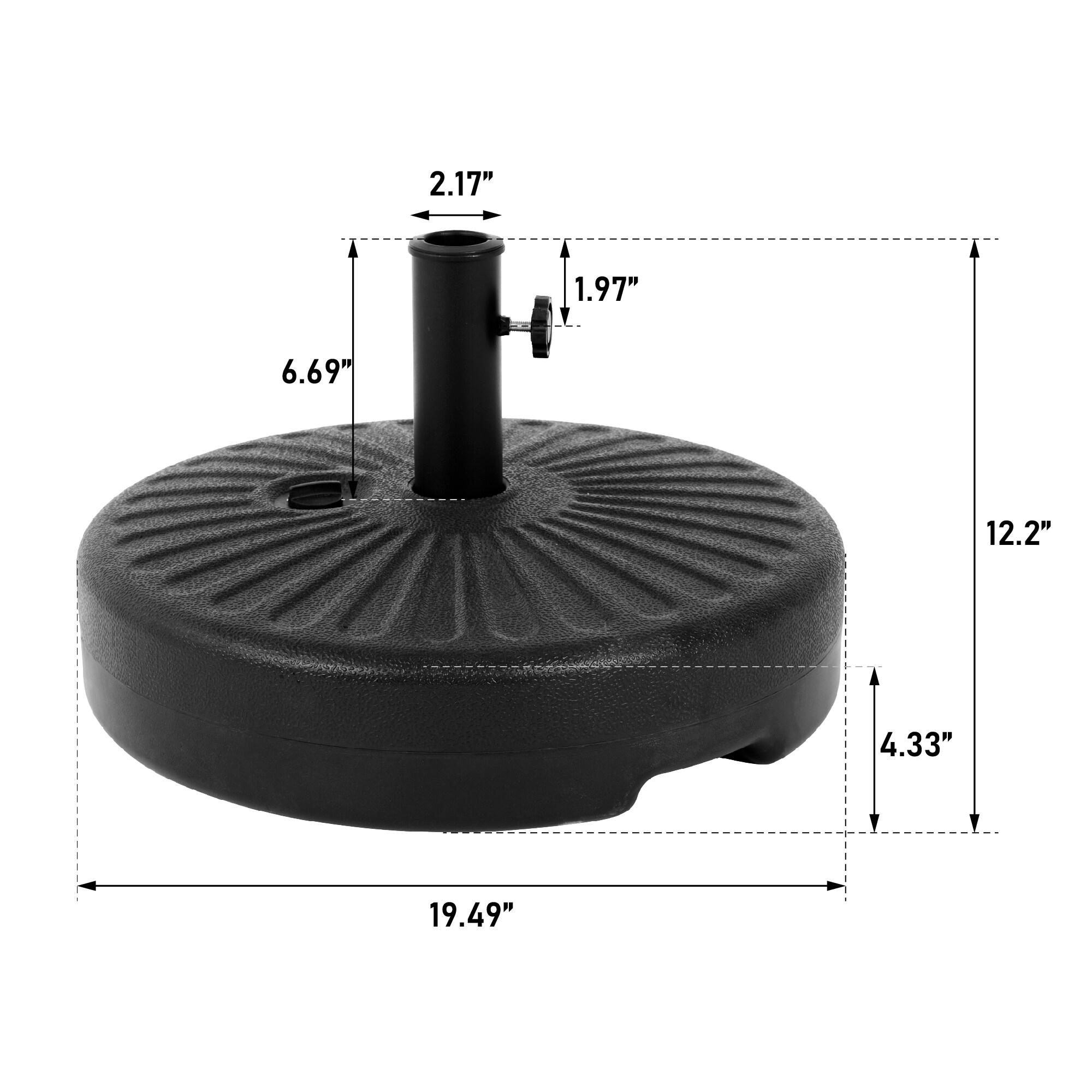 Plastic Patio Umbrella Base in Black