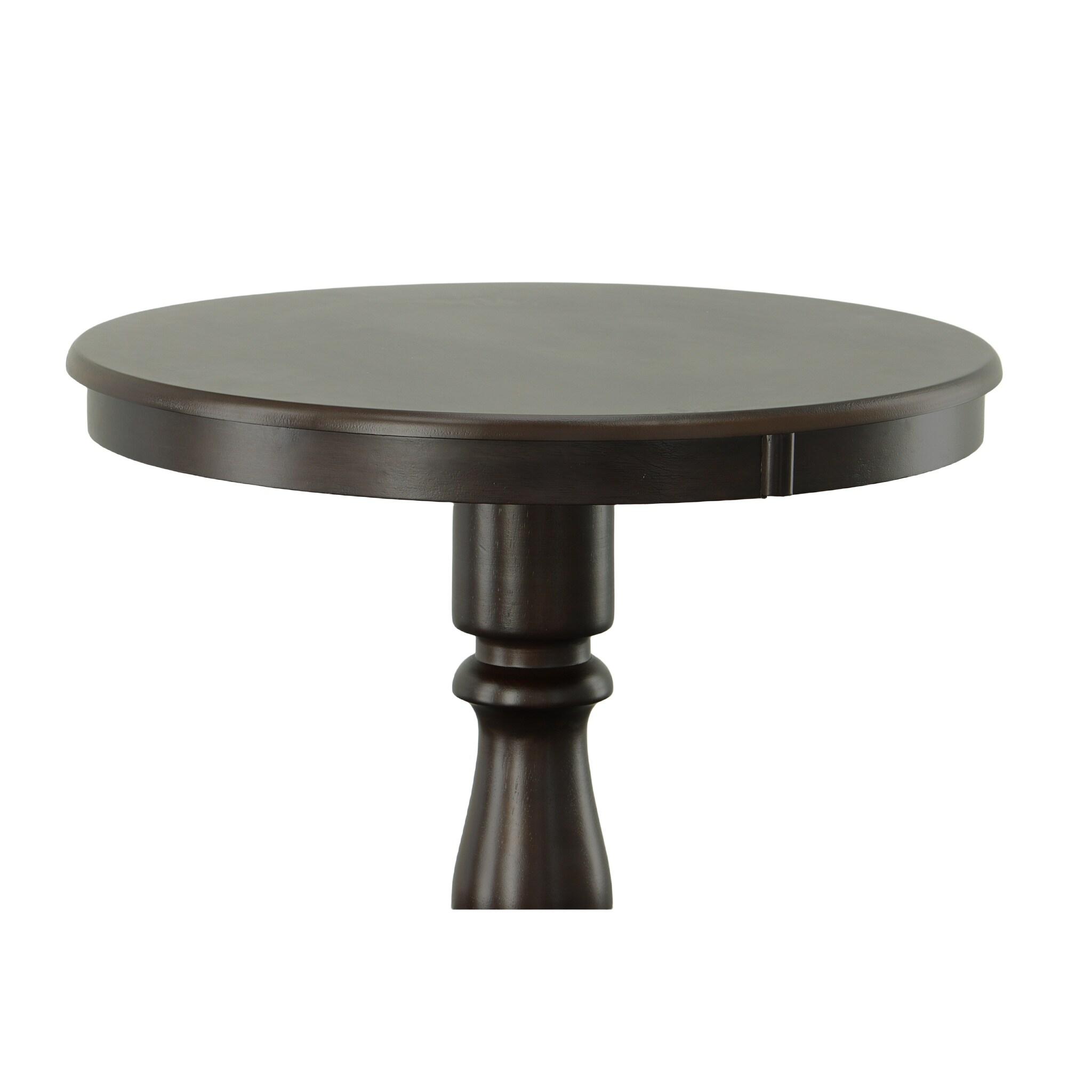 Carolina Living 30" Salem Round Pedestal Bar Table Espresso: MDF, Rubberwood, for 2