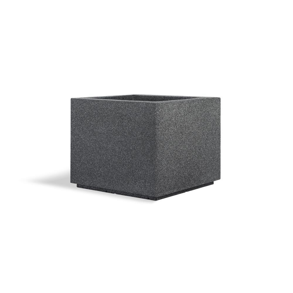 Gray Granite Square Polymer Outdoor Planter Box