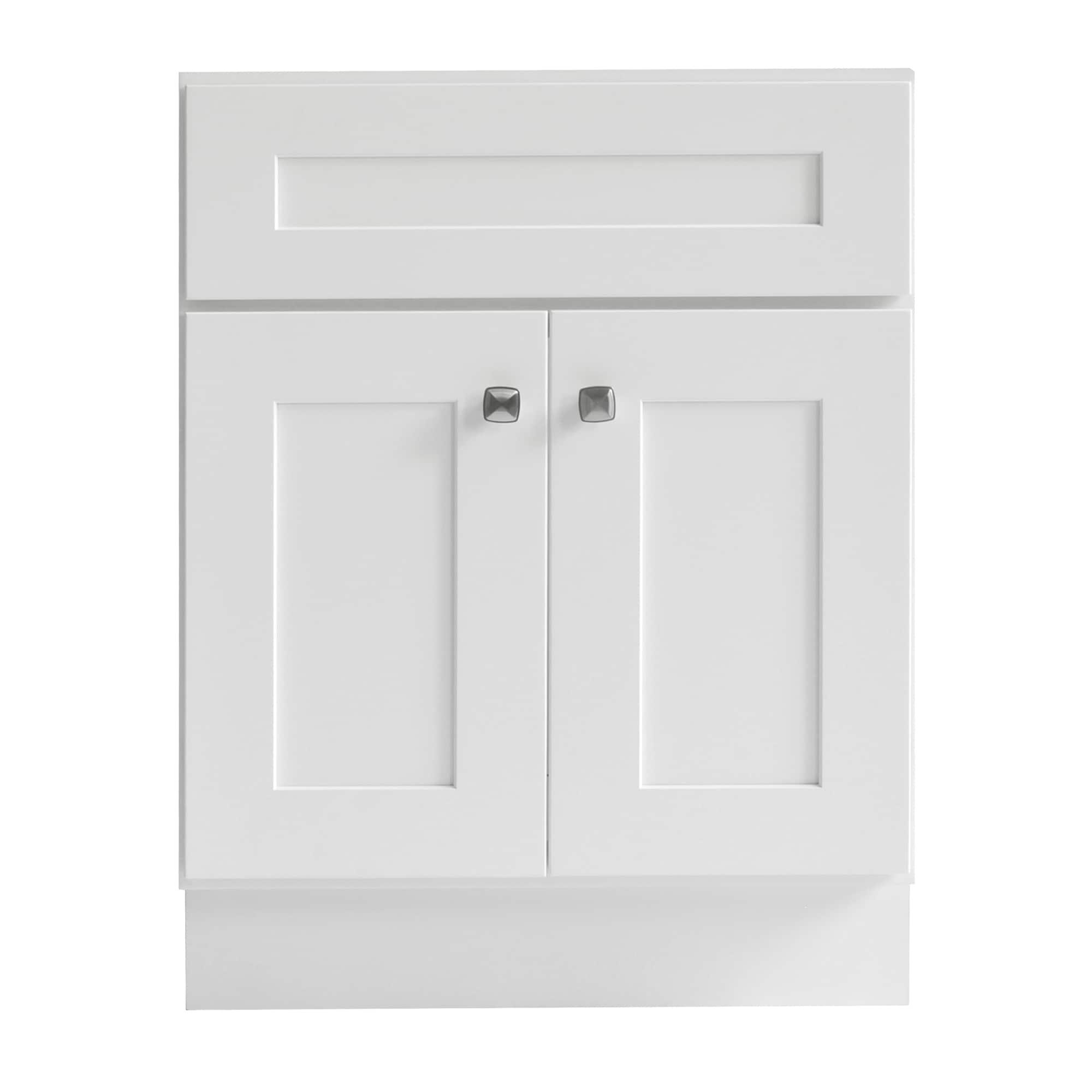 Brookings 24 Inch Bathroom Vanity, Ready to Assemble, Solid Wood, Sherwin Williams® White – Design House, 586933