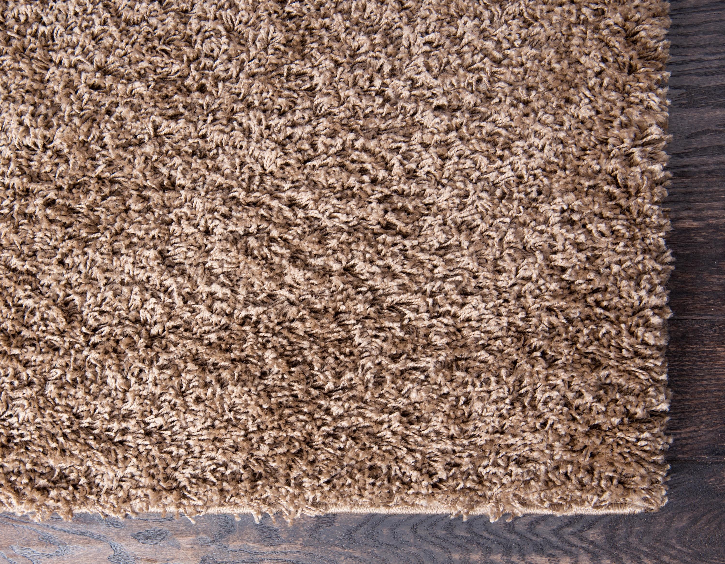 Unique Loom 4' 0 x 6' 0 Solid Shag Sandy Brown Area Rug