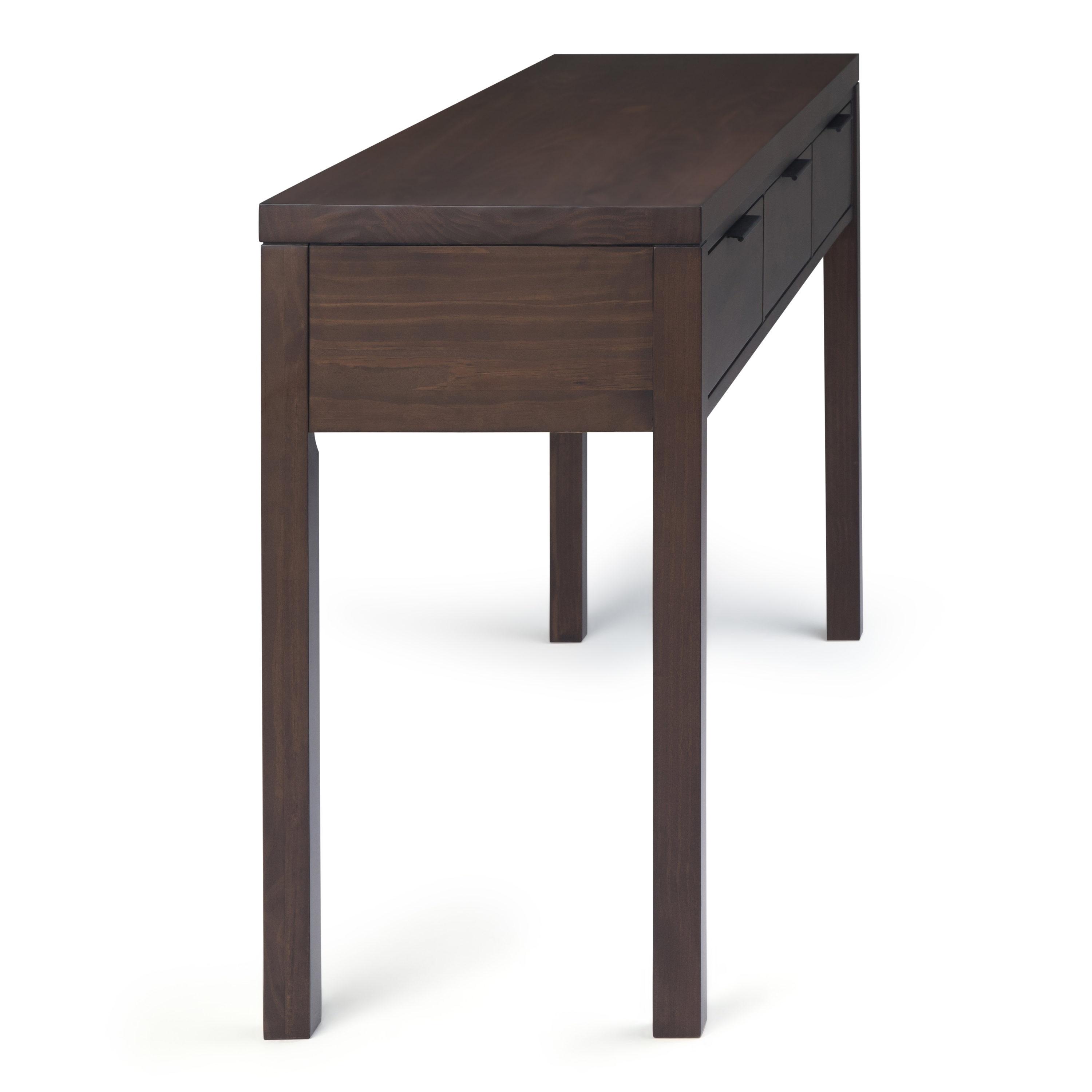 Simpli Home Hollander Console Table in Walnut Brown