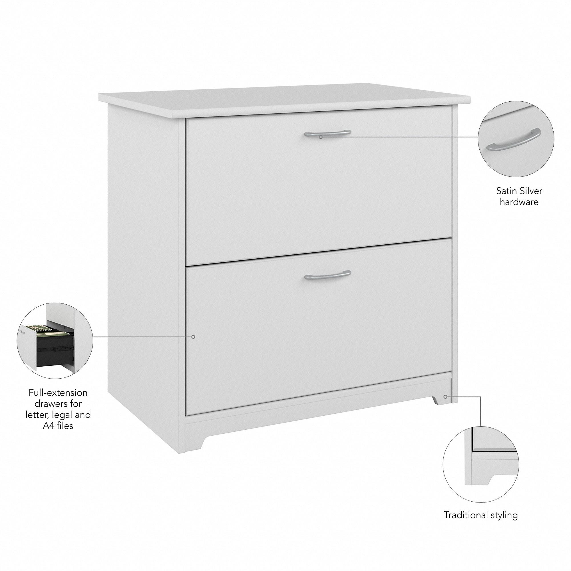 Bush Furniture Cabot Lateral File Cabinet, 2 Drawer, White