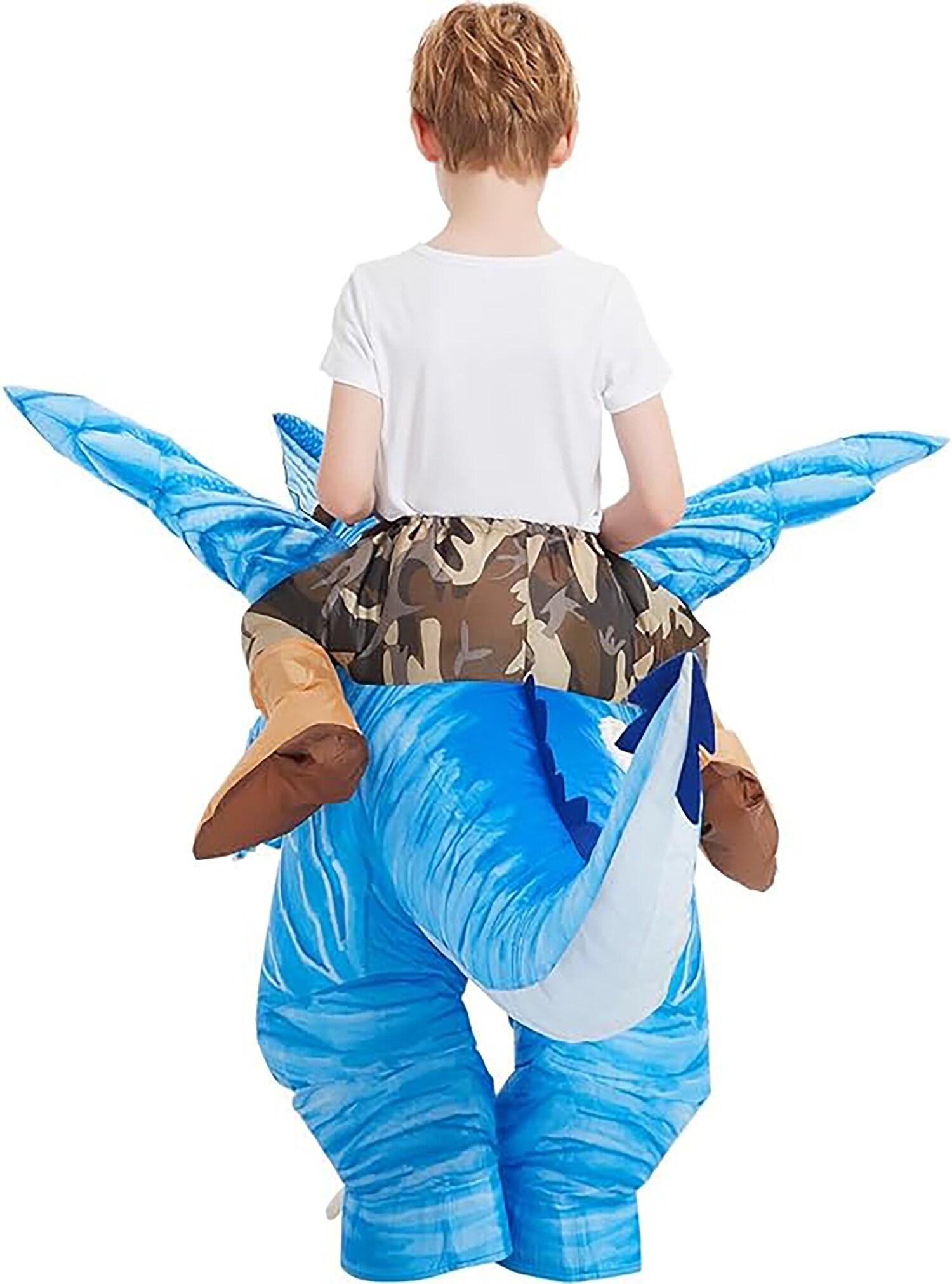 GOOSH 48 Inch Kids Inflatable Dinosaur Costume, Blow Up Dinosaur Costume Inflatable Dino Costume, Funny Halloween Costumes for Boys Girls Unisex Blow Up Costume for Halloween/Party/Cosplay