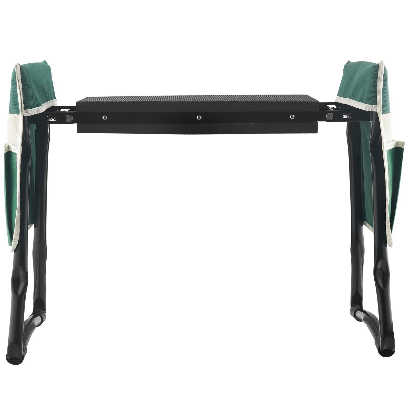 Green and Black Foldable Garden Kneeler and Seat with Tool Bag