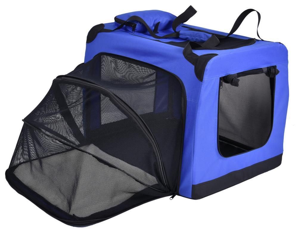 Touchdog Pet Life 'Hounda Accordion' Metal Framed Soft-Folding Collapsible Dual-Sided Expandable Pet Dog Crate