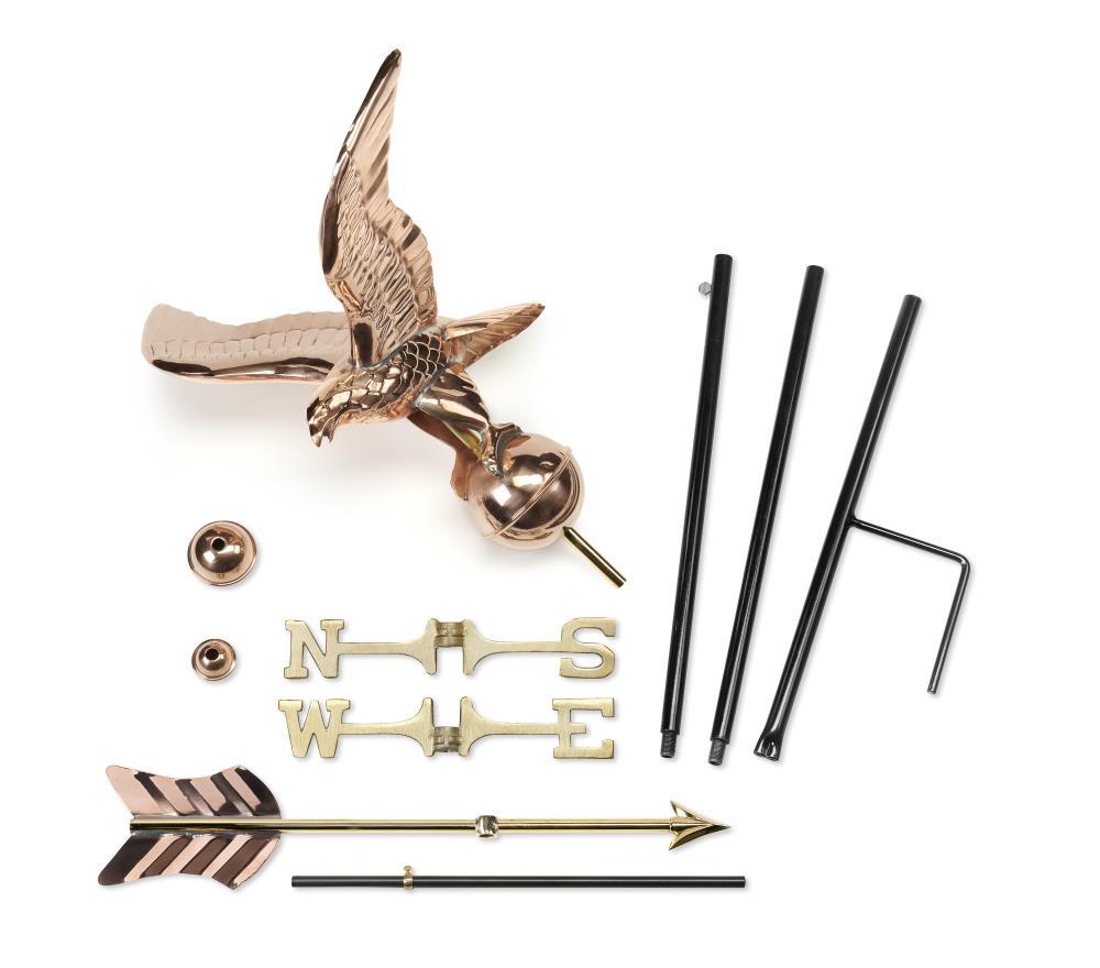 American Eagle Copper Weathervane with Roof Mount