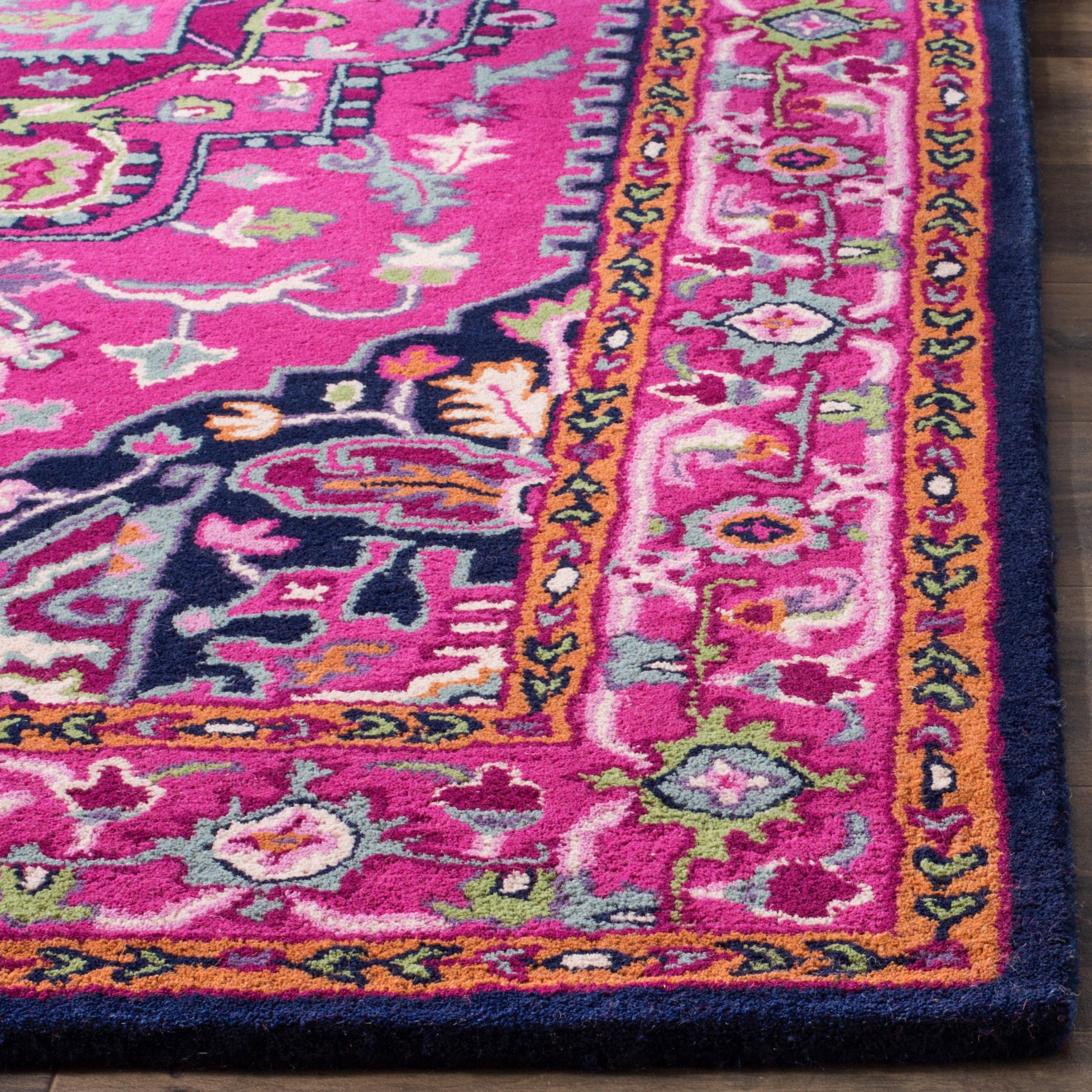 Bellagio BLG541 Hand Tufted Accent Rug - Pink/Navy - 3'x5' - Safavieh.
