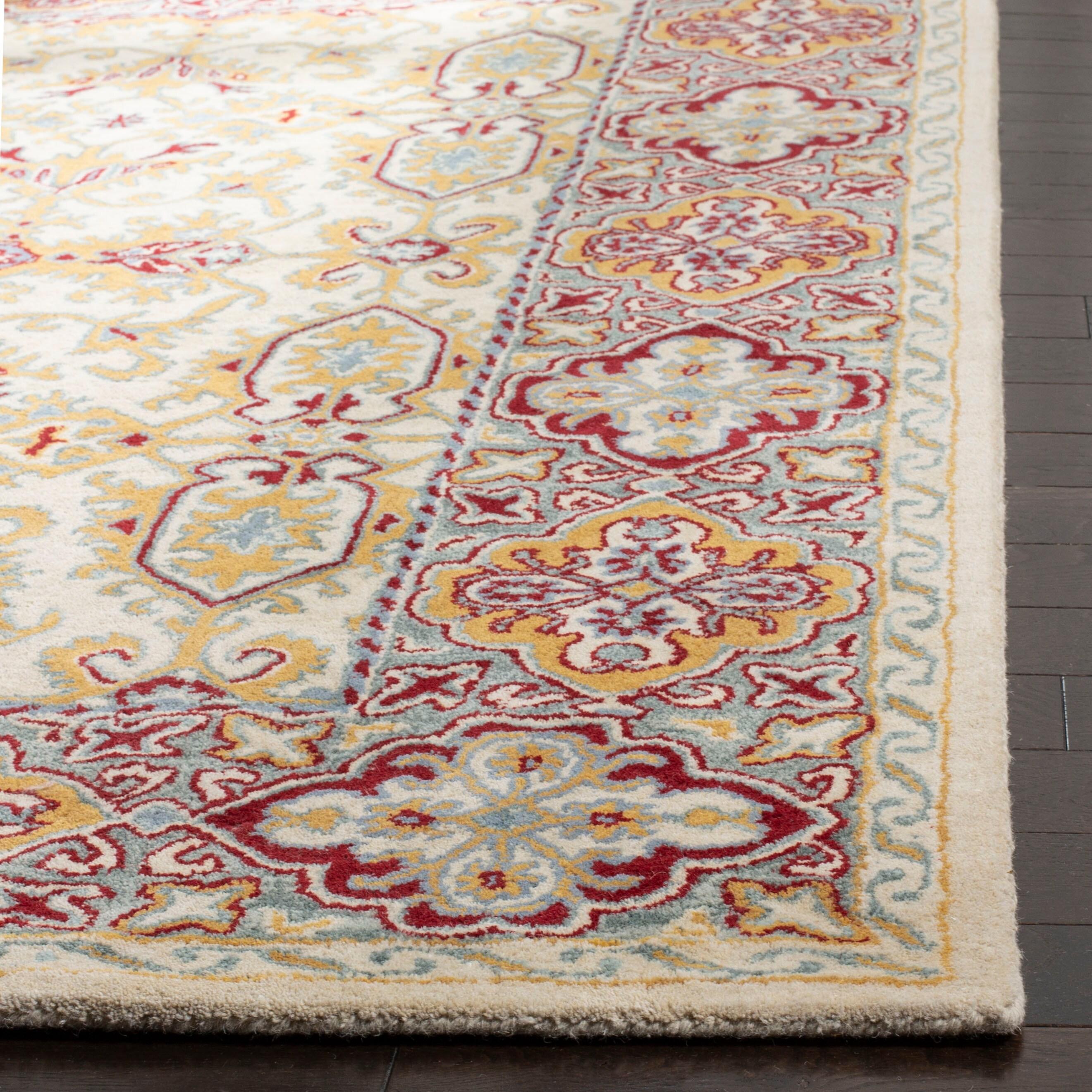 Heritage HG739 Hand Tufted Area Rug - Ivory/Blue - 8'x10' - Safavieh.