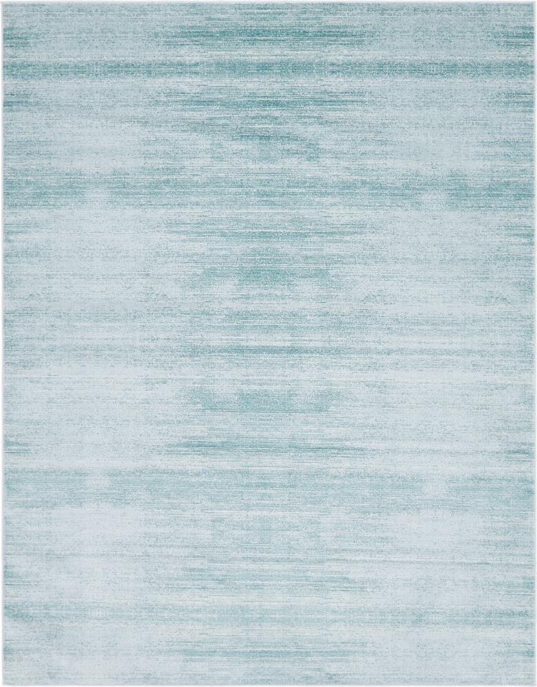 Jill Zarin Uptown Collection Area Rug - Madison Avenue (8'  x 10' Rectangle Turquoise/Ivory)