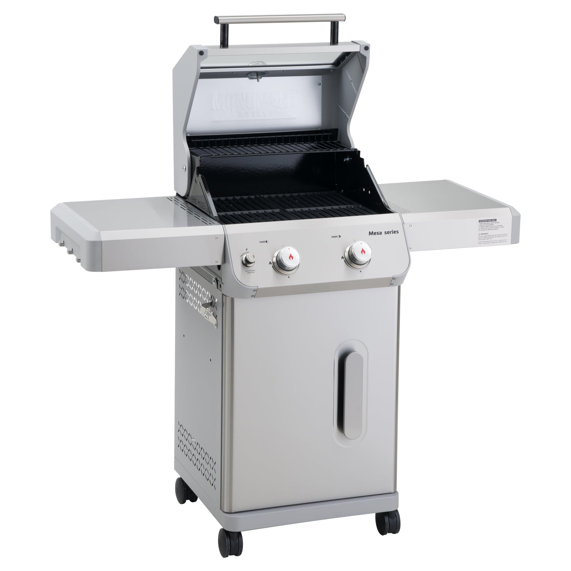 Monument Grills Mesa Series 2-Burner Free Standing Stailless Liquid Propane 24000 BTU Gas Grill with Cabinet