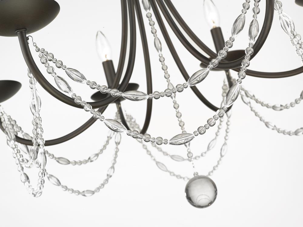Golden Lighting Mirabella 6-Light Chandelier in Rubbed Bronze