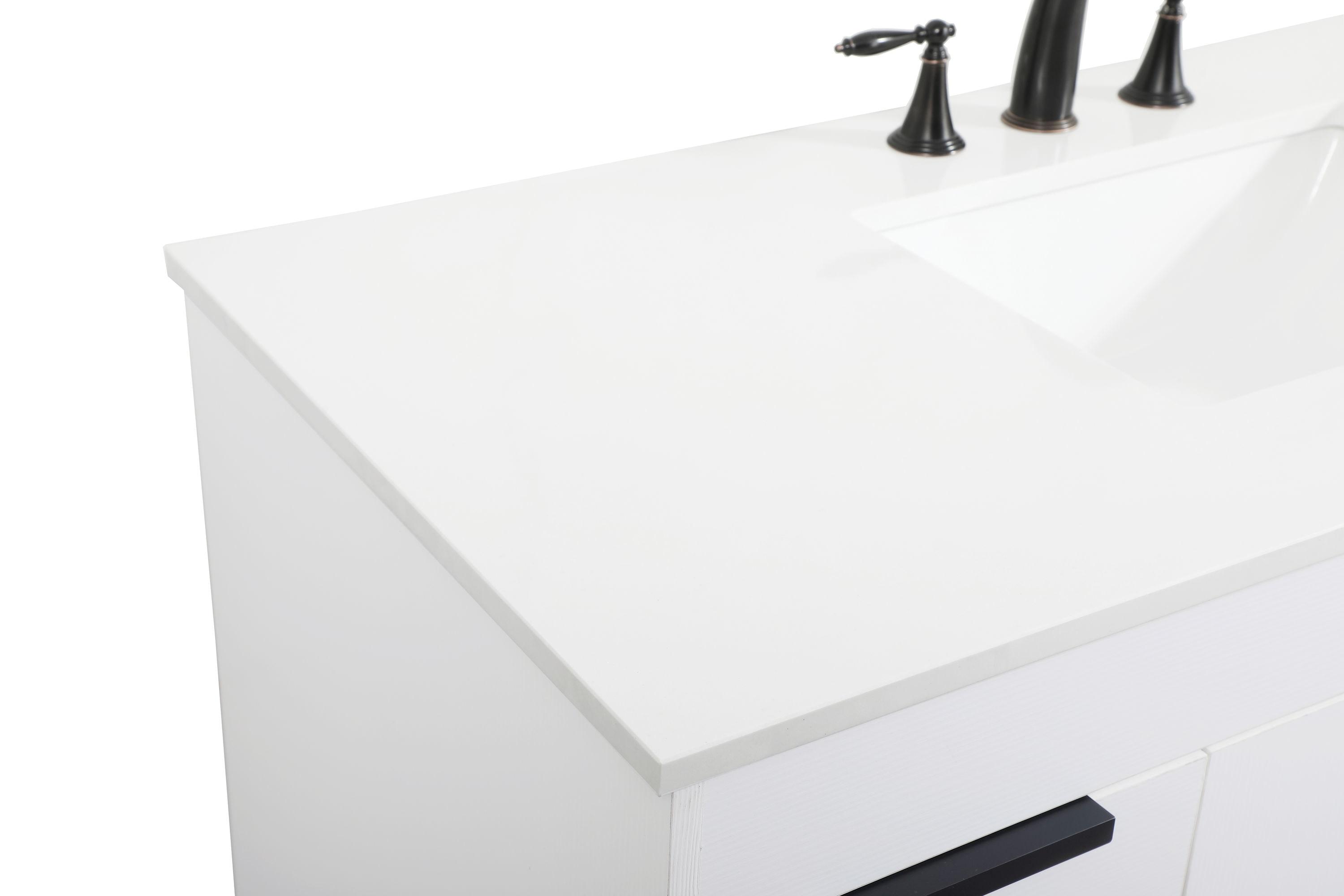 Alizabeth 48'' Single Bathroom Vanity with Engineered Marble Top