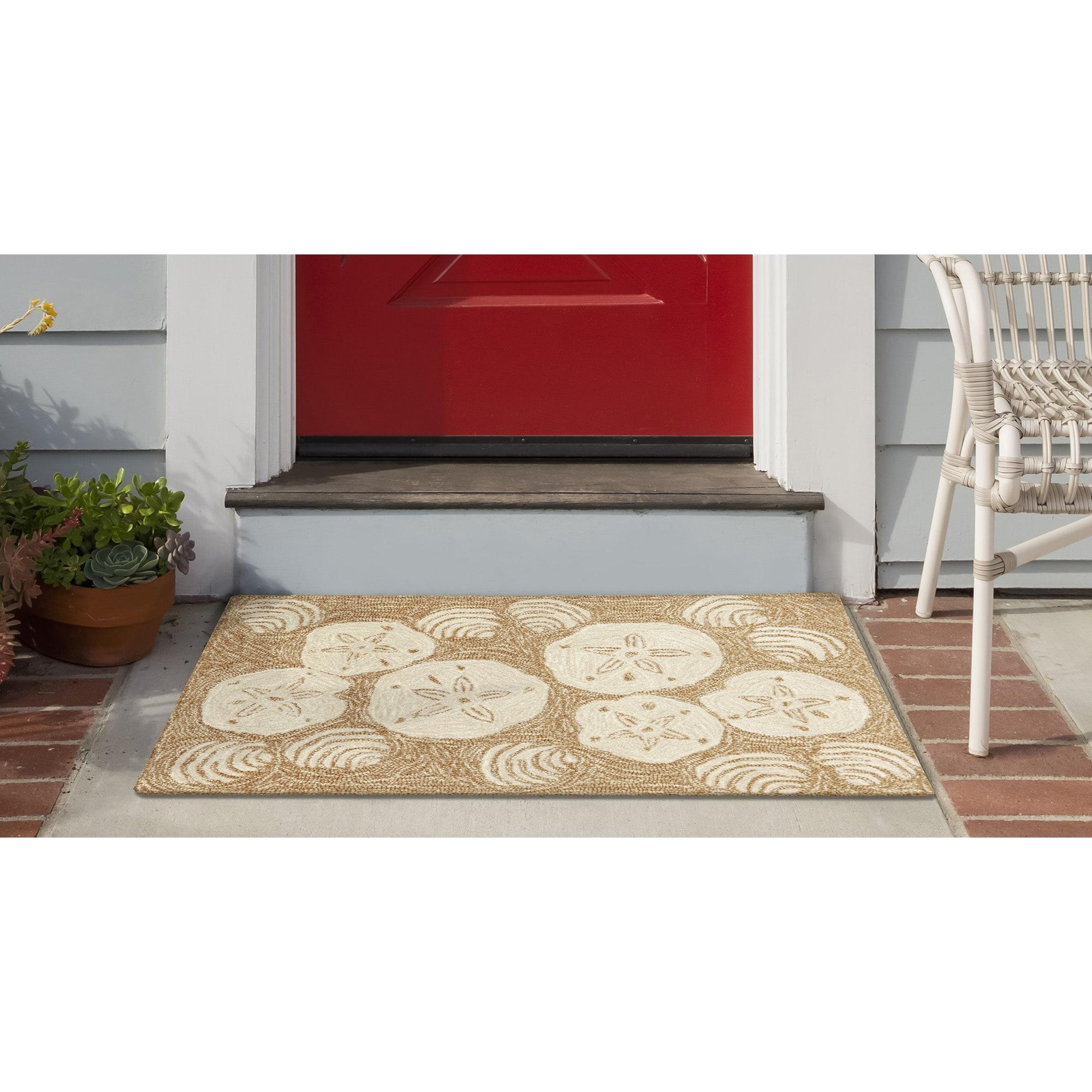Liora Manne Frontporch Shell Toss Indoor/Outdoor Rug Natural 1'8" x 2'6"