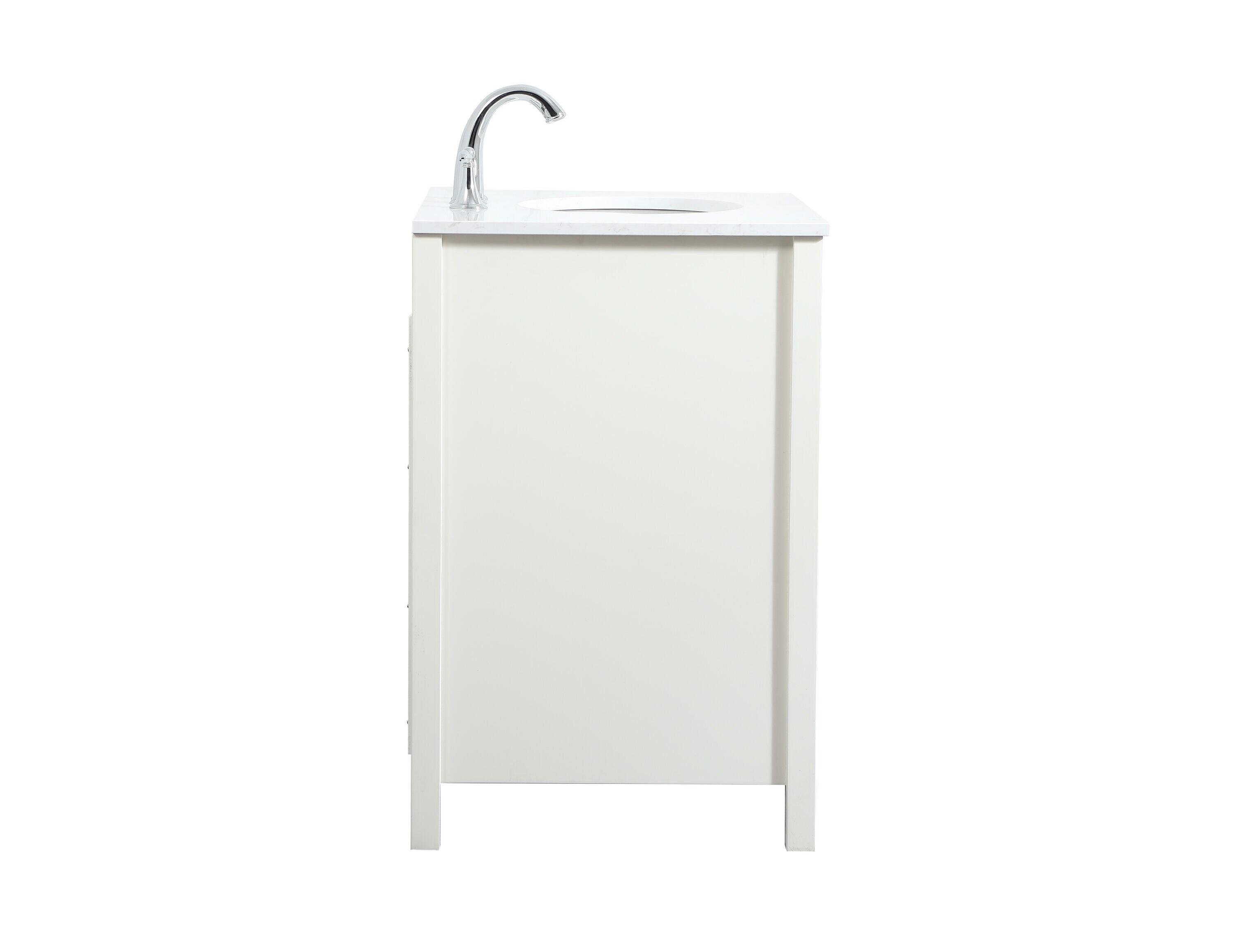 Elegant Decor Irene 30" Zinc Alloy MDF Single Bathroom Vanity in White