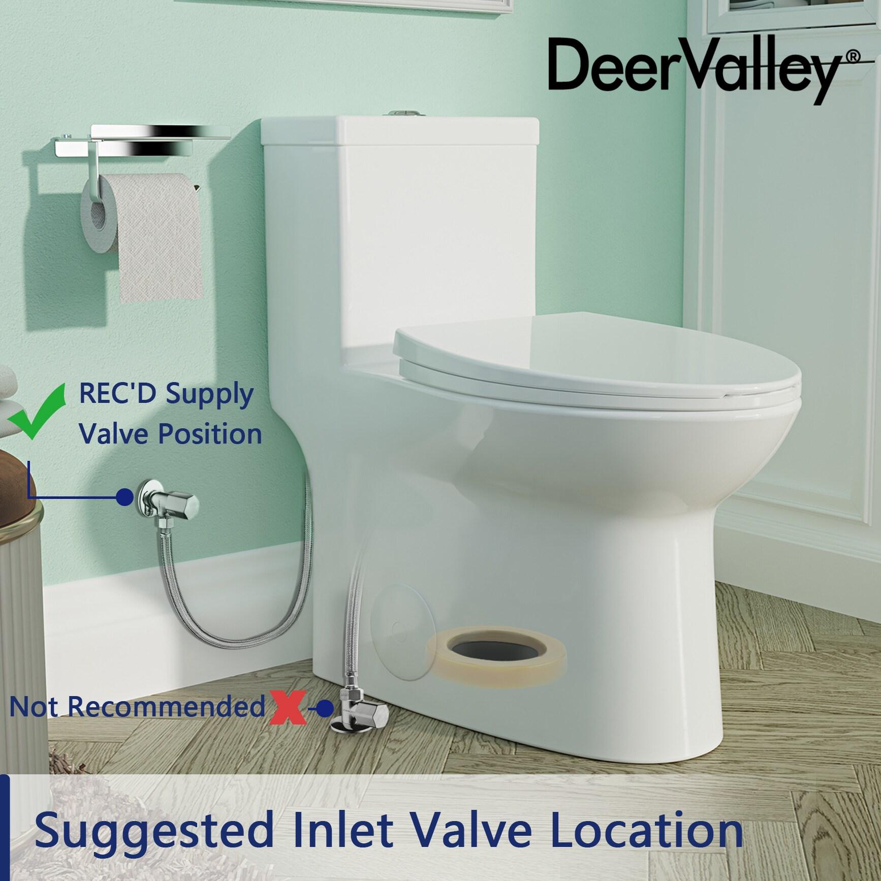 DeerValley Symmetry Dual Flush Elongated One-Piece Toilet Standard Toilet with Comfort Seat Height