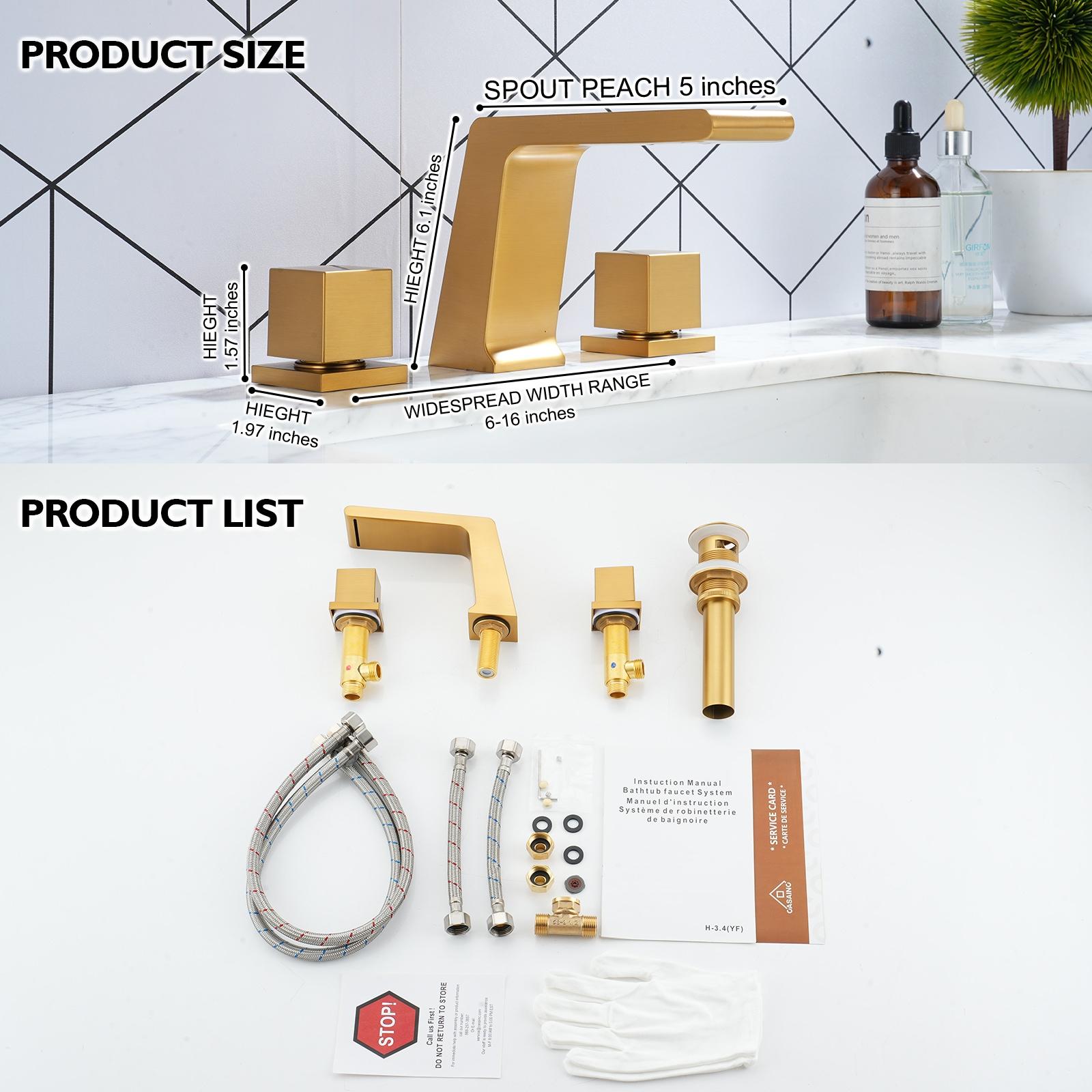 Widespread Faucet 2-Handle Bathroom Faucet with 3 Holes and Pop Drain