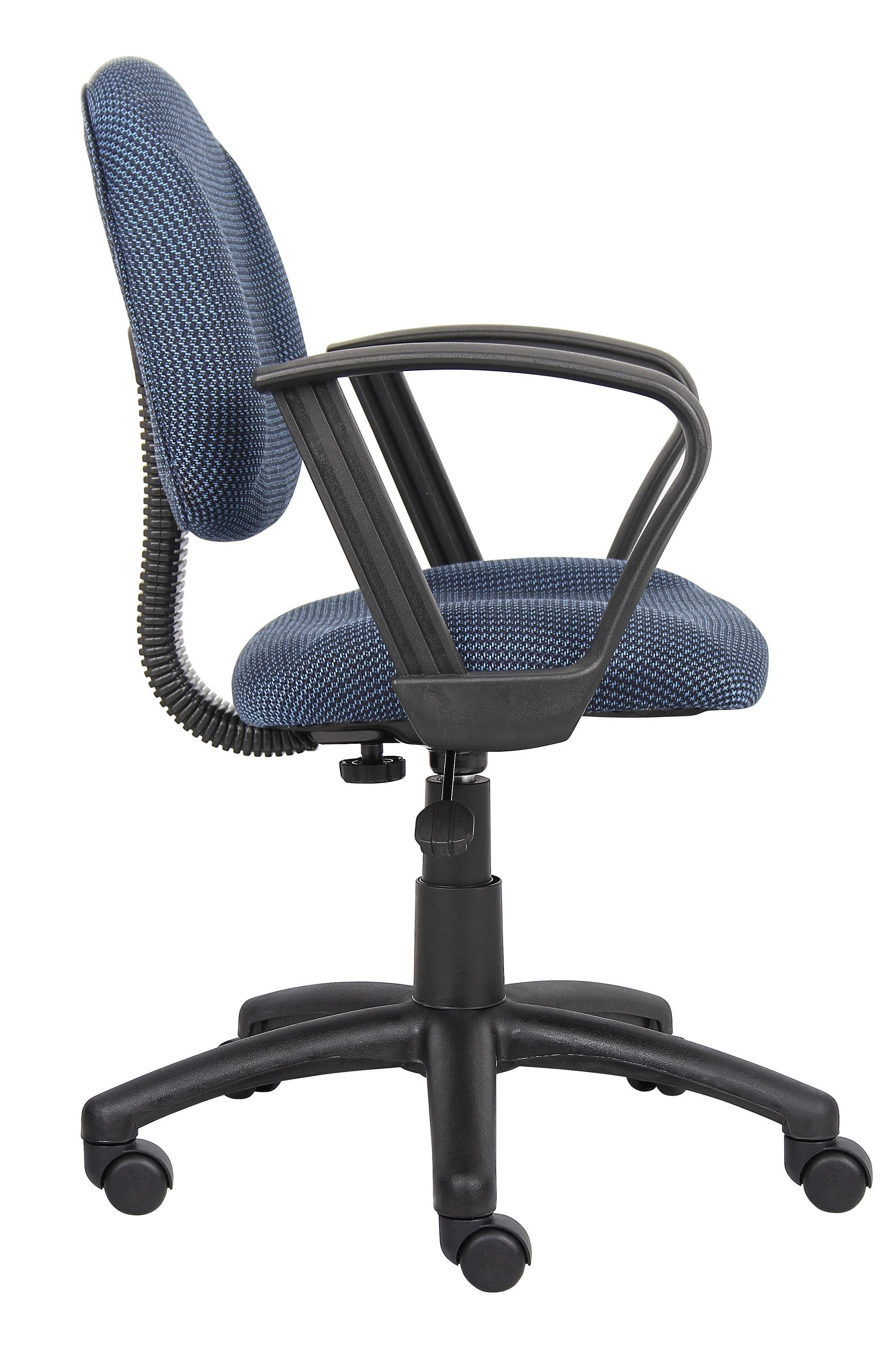 Boss Office Products B317-BE Deluxe Posture Chair with Loop Arms, Blue
