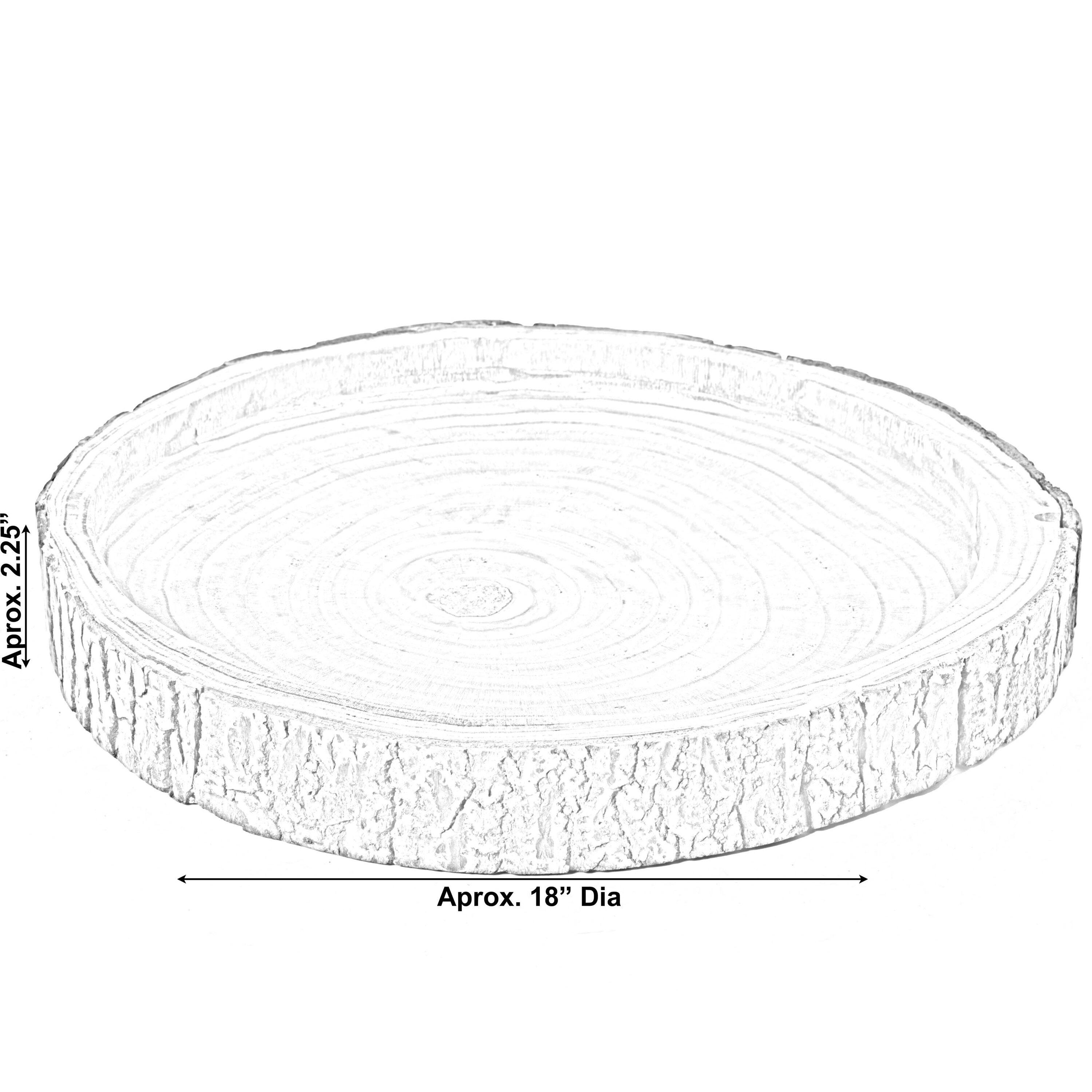 Vintiquewise Wood Tree Bark Indented Display Tray Serving Plate Platter Charger - 18 Inch Dia