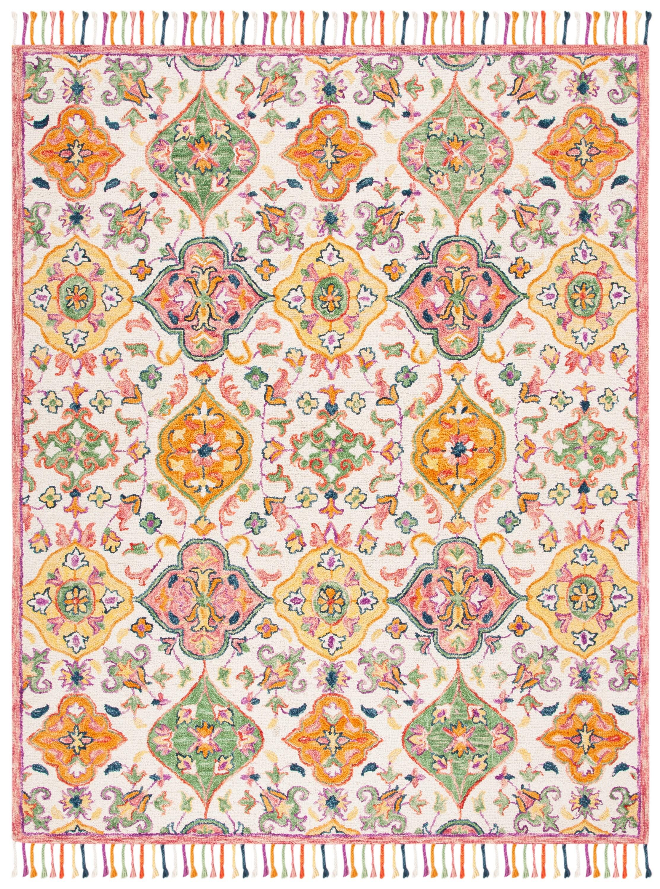 Blossom BLM456 Hand Tufted Area Rug - Ivory/Multi - 8'x10' - Safavieh.