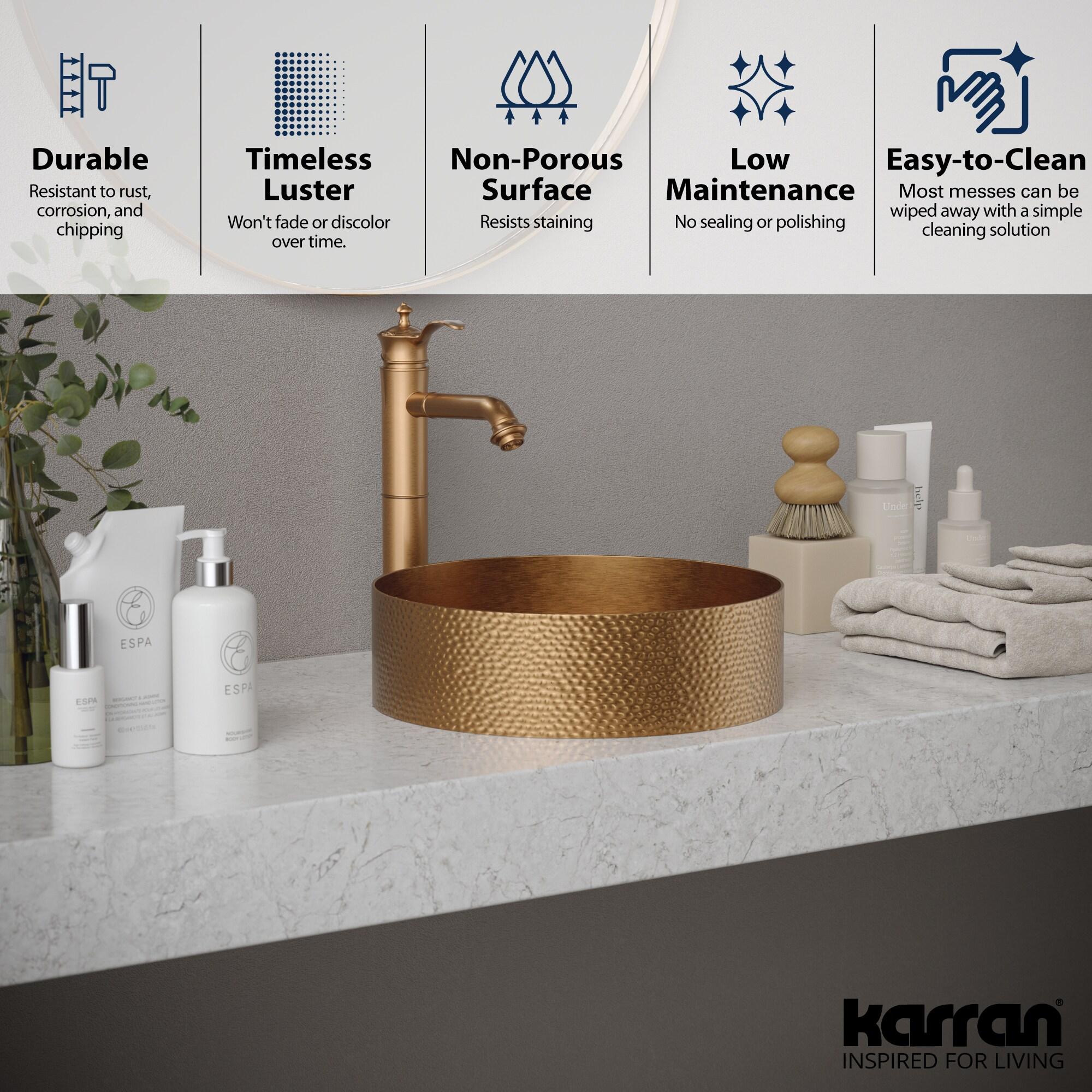 Karran Cinox 15'' Stainless Steel Circular Bathroom Sink