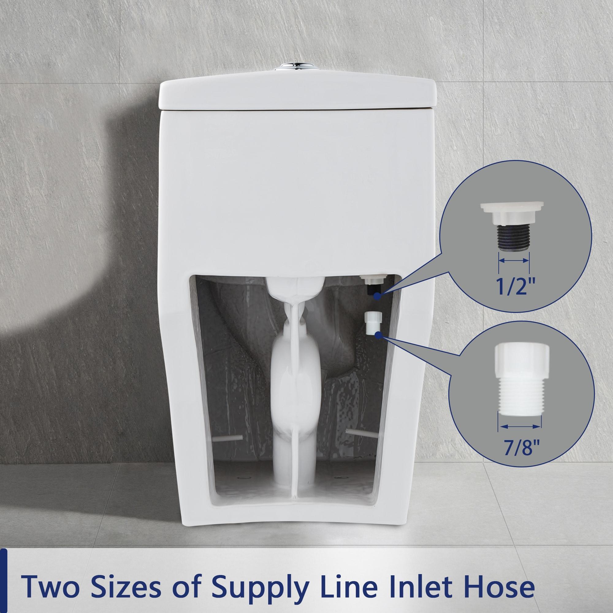 DeerValley Prism Dual-Flush Elongated One-Piece Toilet with Glazed Surface Lower Water Tank for Space Saving (Seat Included)