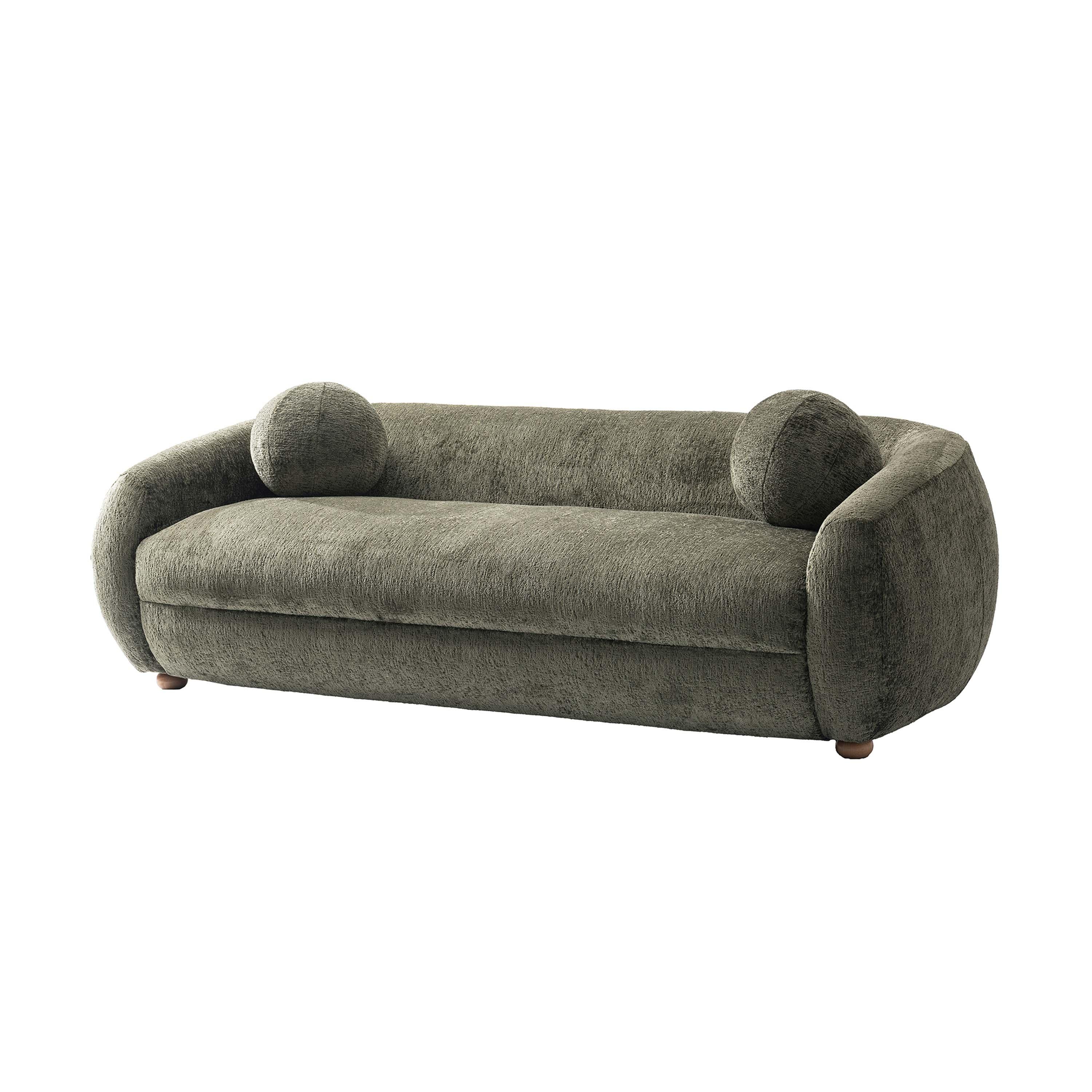 Manhattan Comfort 85.8" Tribeca Modern Chenille Upholstered Sofa Olive Green