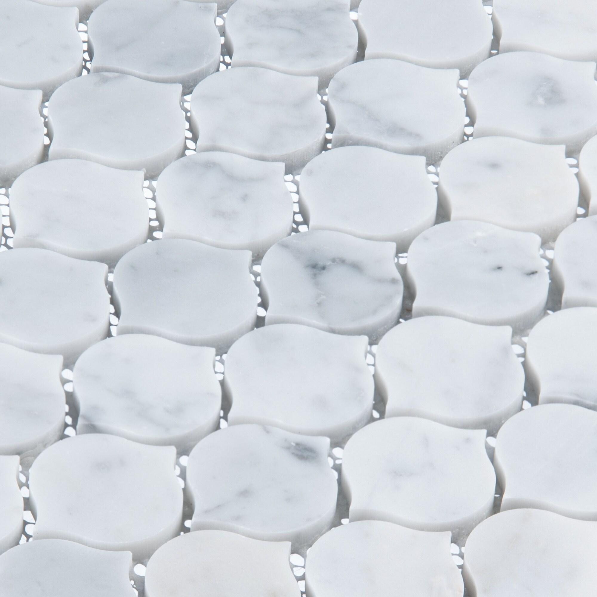 Andova Dayberry 1.5" Marble Arabesque Mosaic Kitchen Backsplash, Bathroom, Shower, Pool, Wall and Floor Tile