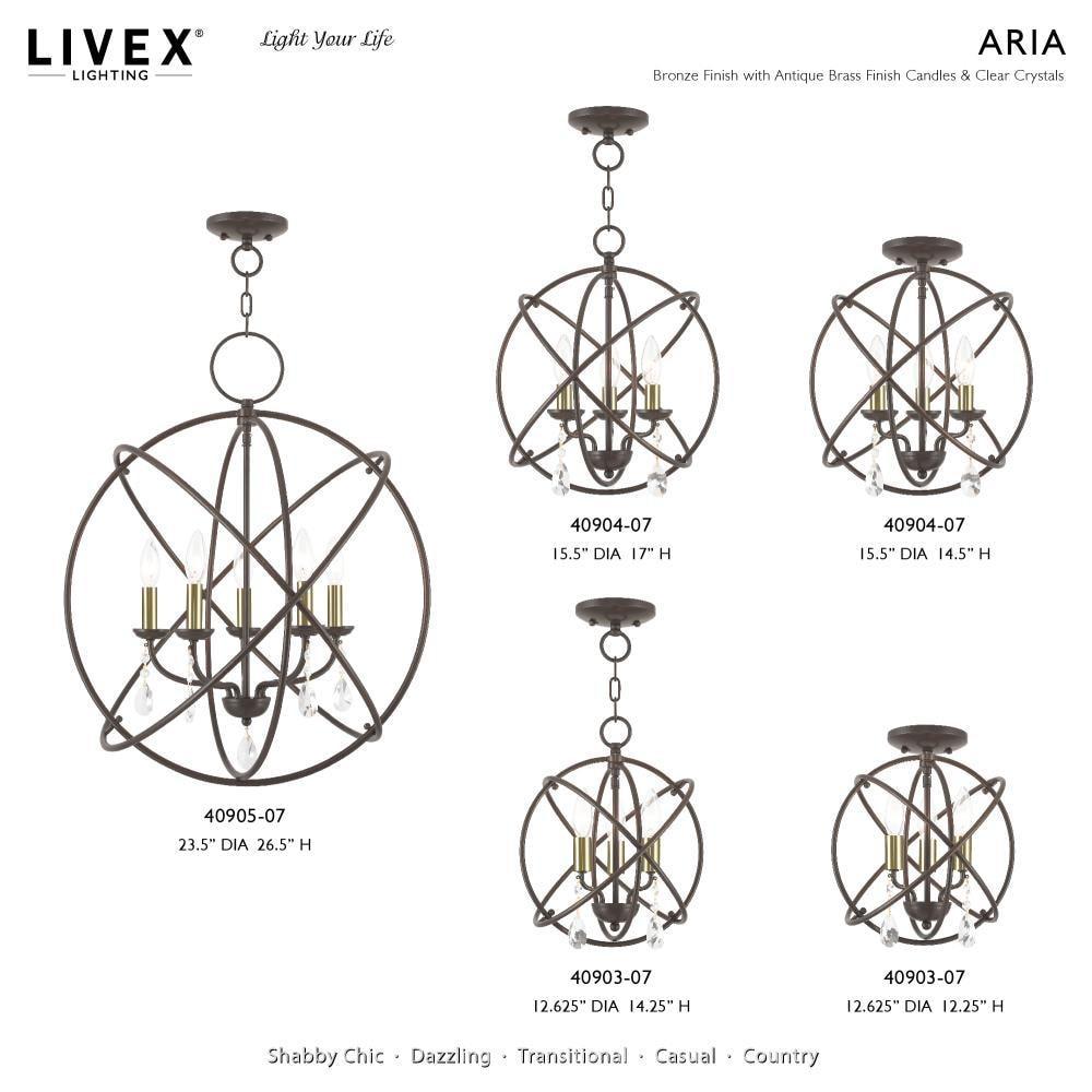 Livex Lighting Aria 3 - Light Chandelier in  Bronze