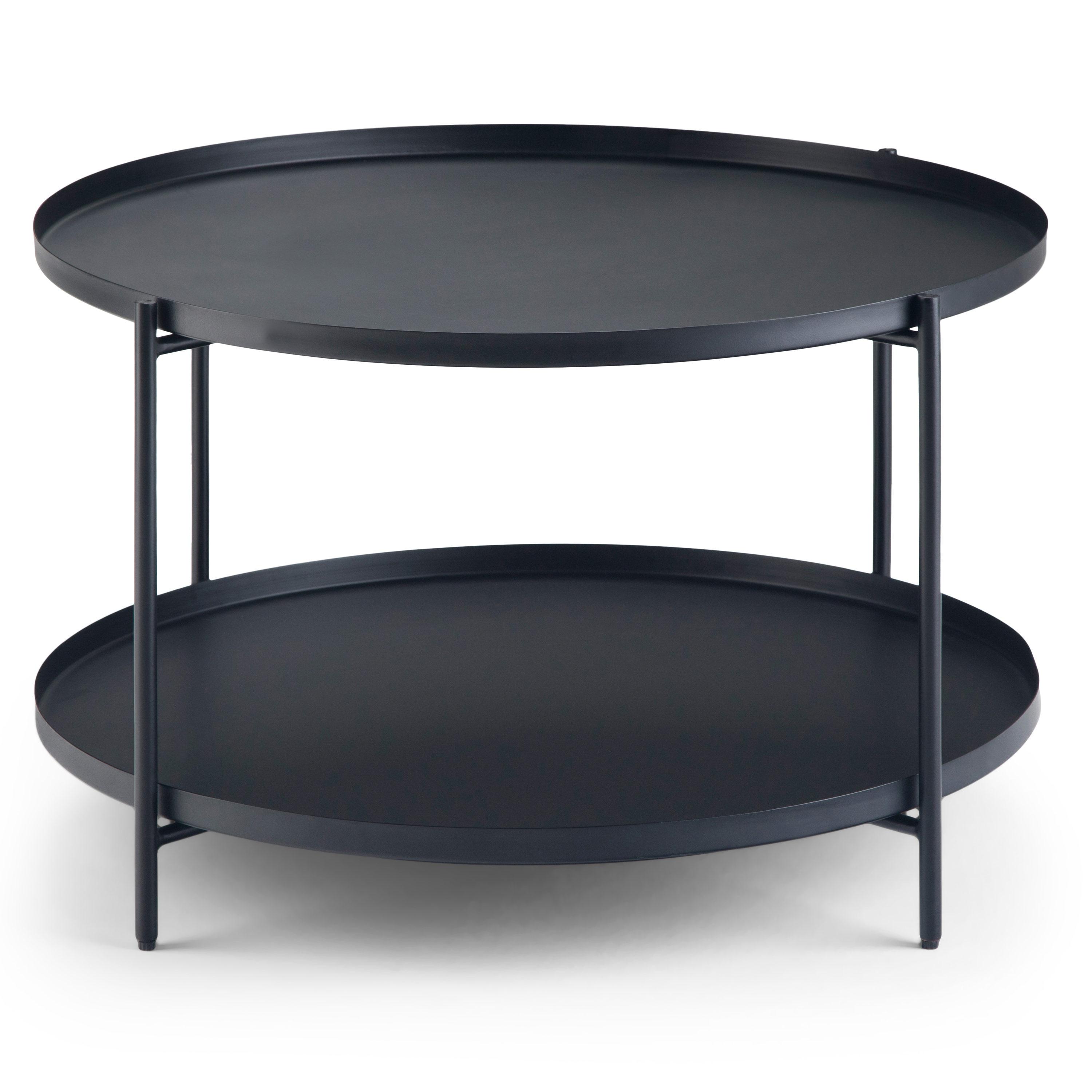 Simpli Home Monet Industrial 32 " Metal Metal Coffee Table in Black