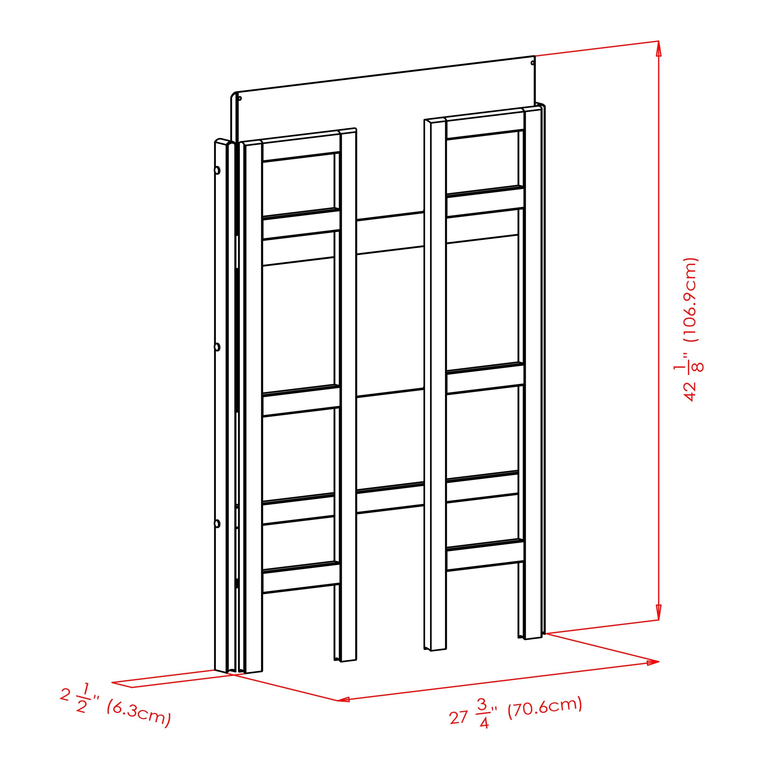 38.54" Terry Folding Bookshelf Walnut - Winsome: Solid Beech Wood, Mid-Century Modern, 3 Fixed Shelves