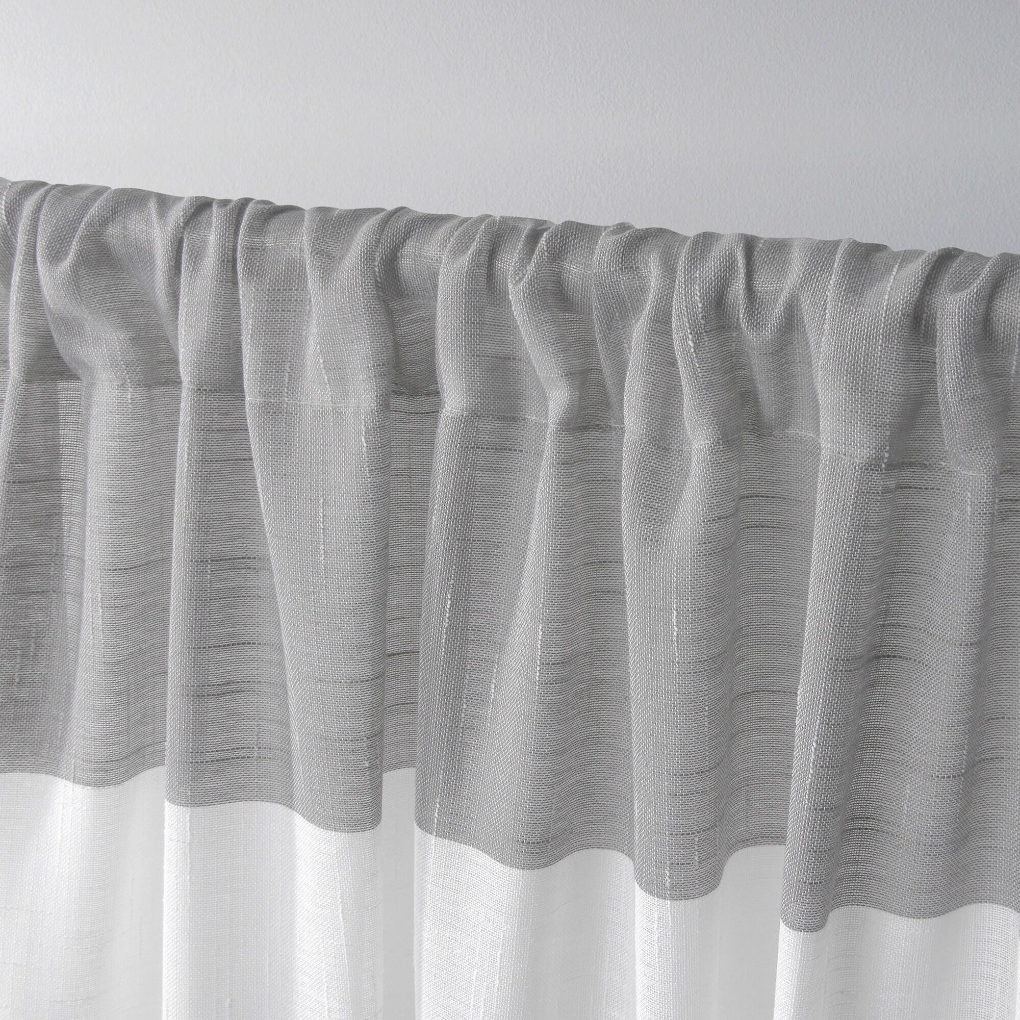 Exclusive Home Darma Sheer Linen Rod Pocket Curtain Panel Pair, 50"x108", Black Pearl