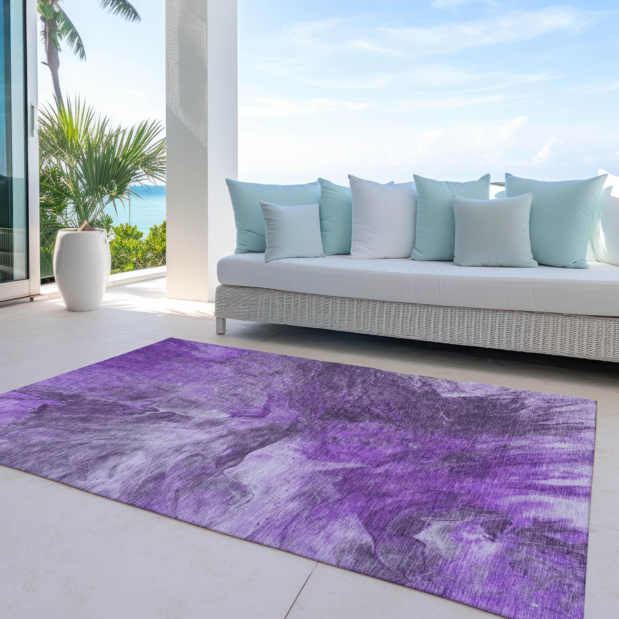 Addison Rugs Chantille Indoor/Outdoor Transitional Modern Purple Washable Rectangle Rug, 5' x 7'6"