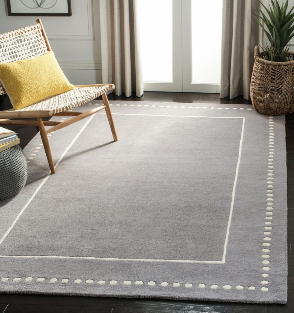 Bella BEL151 Hand Tufted Area Rug - Silver/Ivory - 6'x9' - Safavieh.