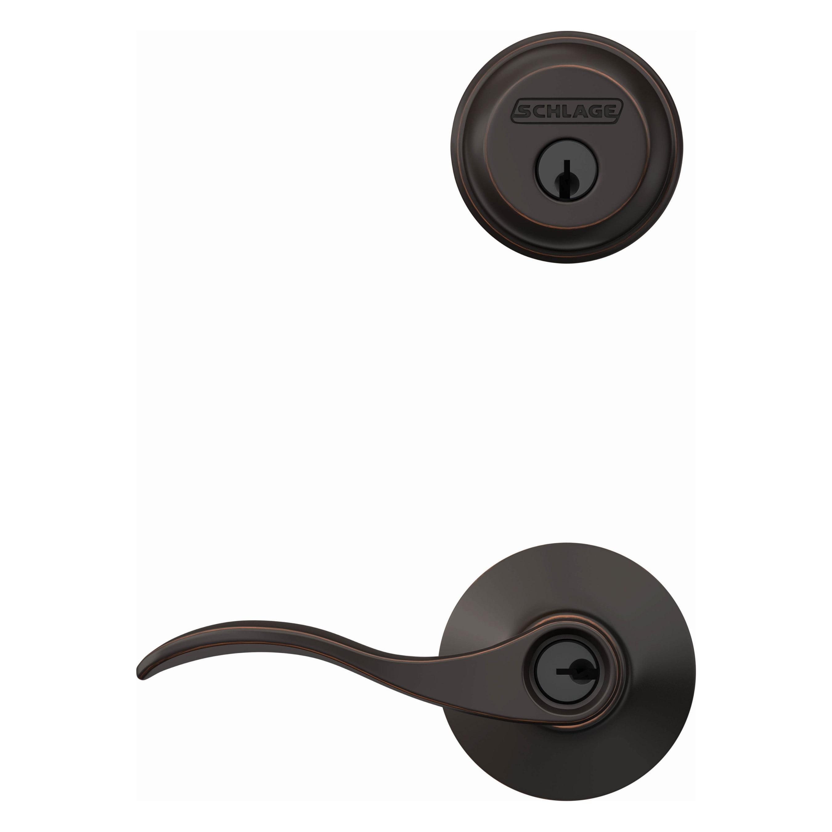 Aged Bronze Deadbolt and Keyed Entry Door Knob Set