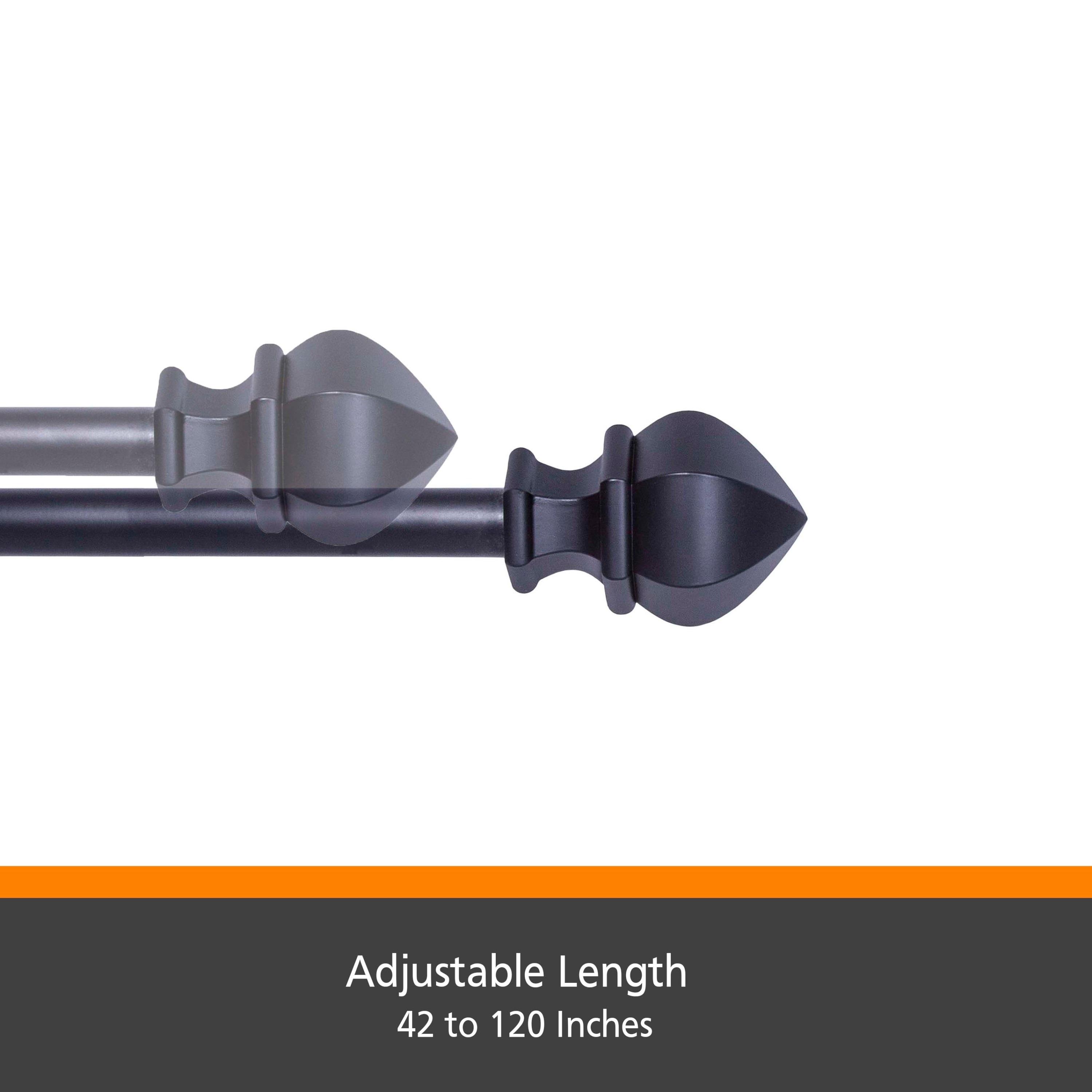 Kenney Steel Overall Width Single Curtain Rod