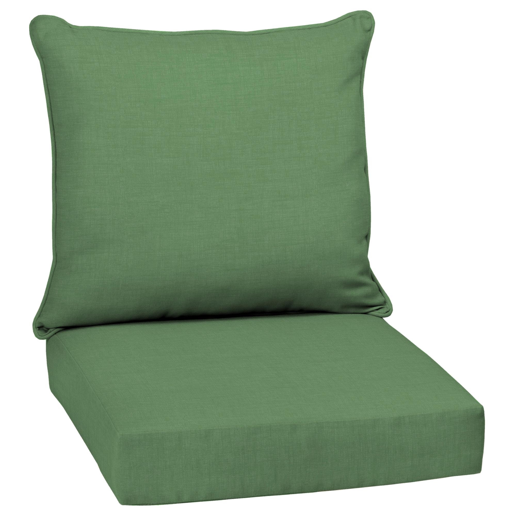 Arden Selections Outdoor Deep Seat Cushion Set, 24 x 24, Water Repellant, Fade Resistant, Deep Seat Bottom and Back Cushion for Chair, Sofa, and Couch, Moss Green Leala