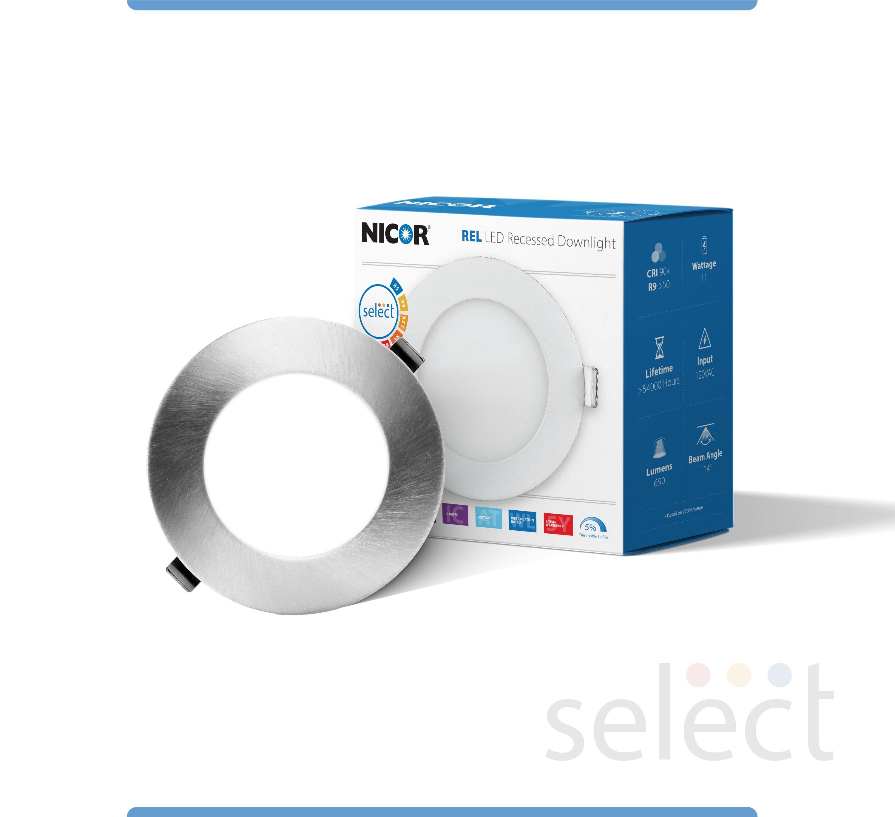 RELS 4'' Selectable Color Temperature Dimmable Air-Tight IC Rated LED Canless Recessed Lighting Kit