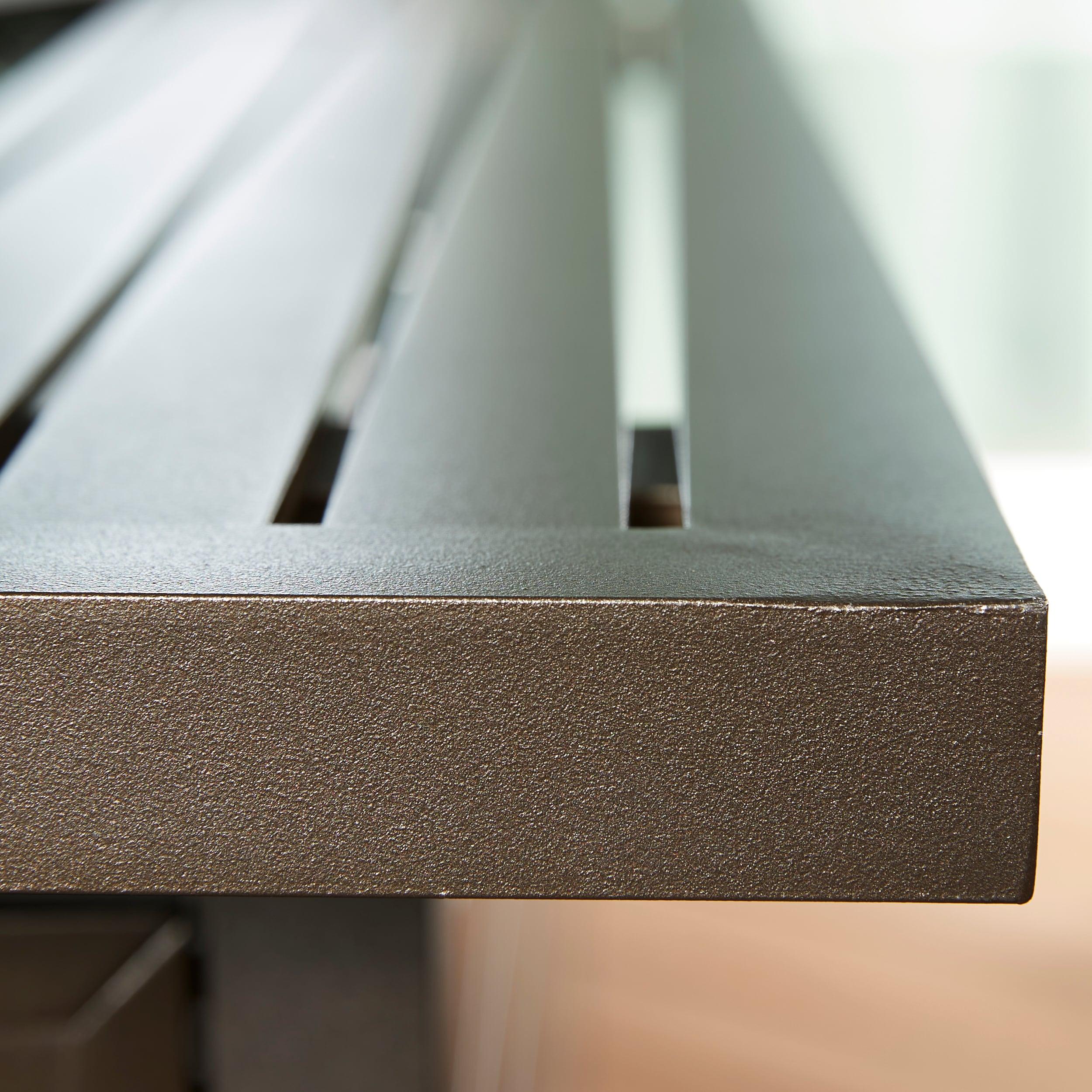 56 in. x 21 in. Rectangular Fire Table with Glass Wind Guard, Cover and Table Lid in Bronze