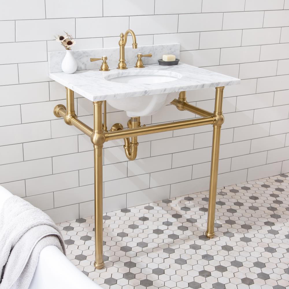 Copeland 30'' Single Bathroom Vanity with Carrara Marble Top with Mirror