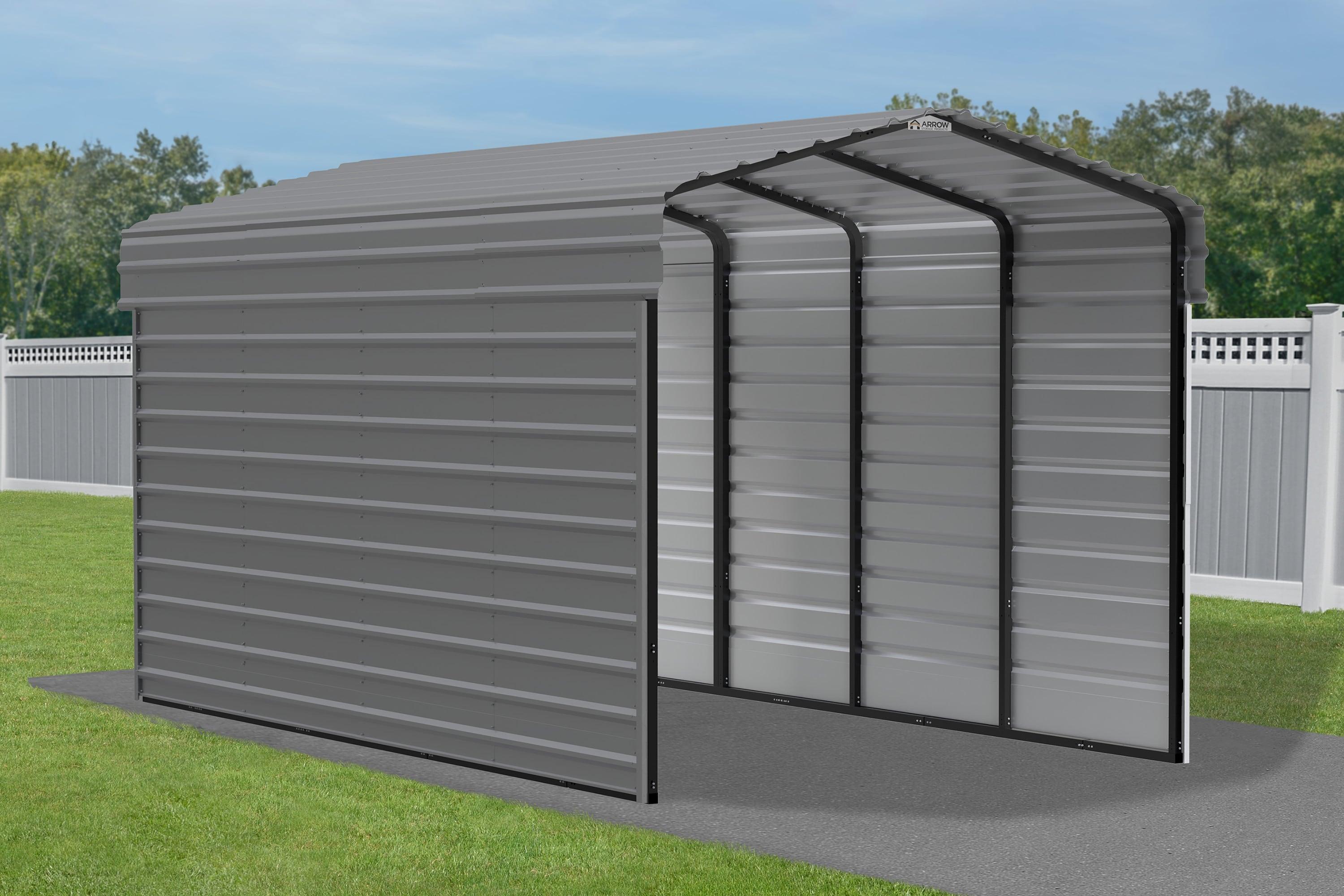 Arrow Arrow Steel Carport with 2 Side Wall Kits, 10x20x09