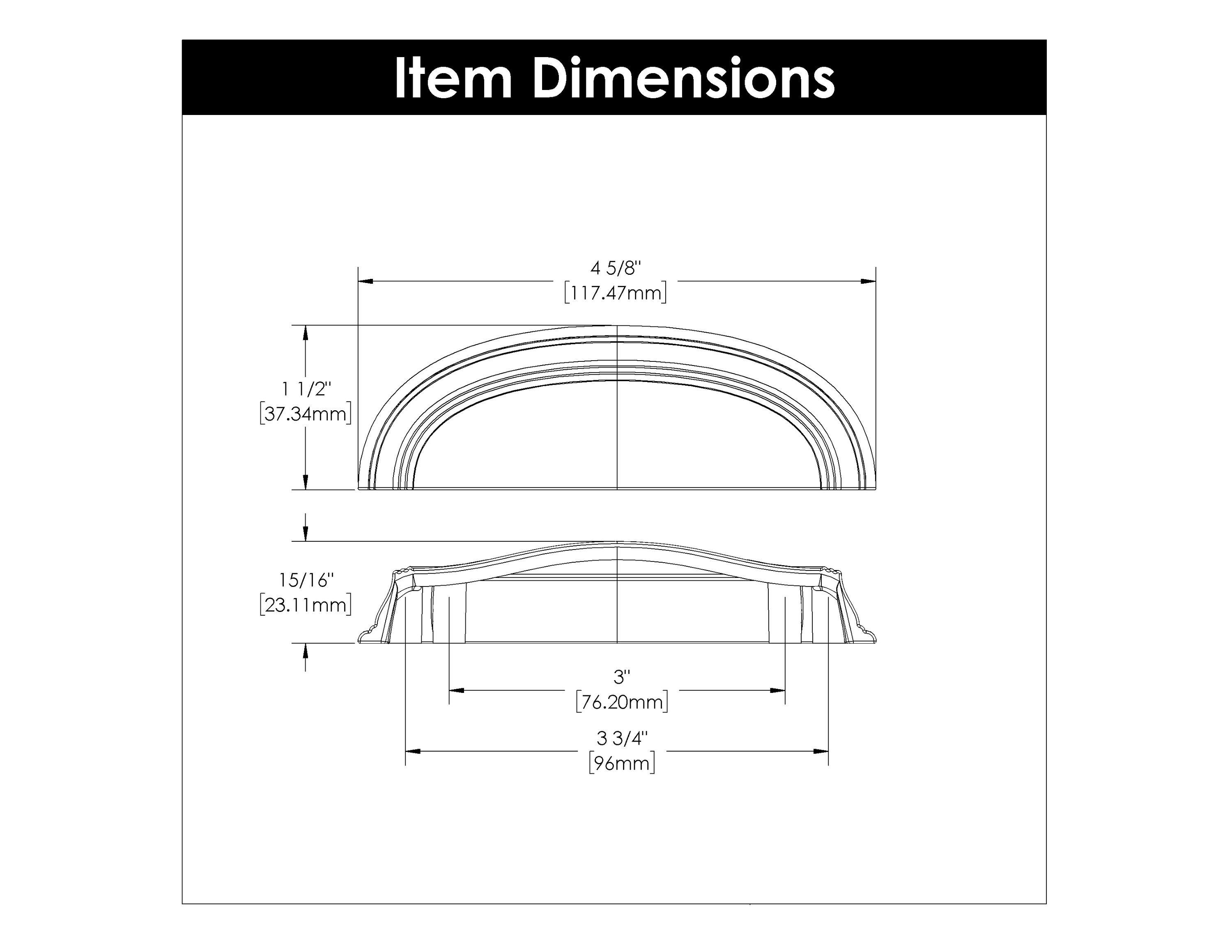 American Diner Kitchen Cabinet Handles, Solid Core Drawer Pulls for Cabinet Doors,3" & 3-3/4"(96mm)