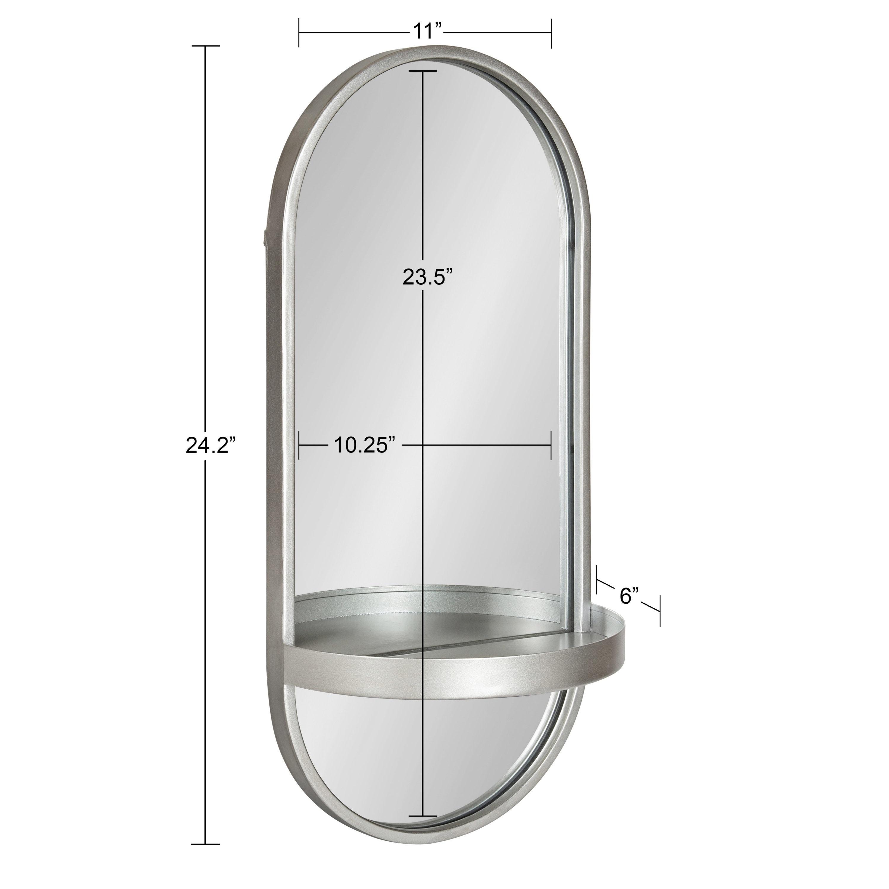 Lumi Metal Flat Mirror with Shelves