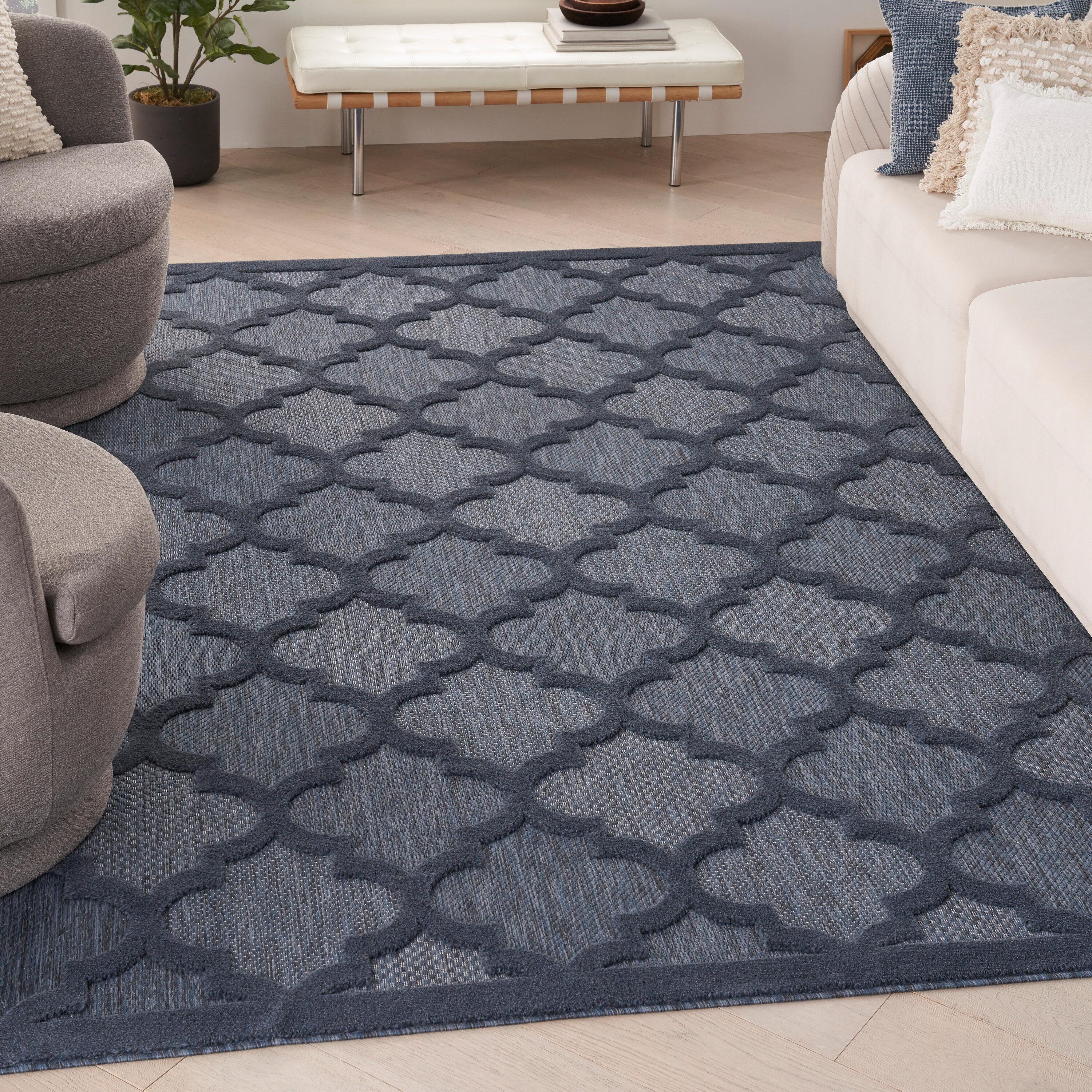 Nourison Easy Care 7' x 10' Navy Blue Indoor/Outdoor Rug