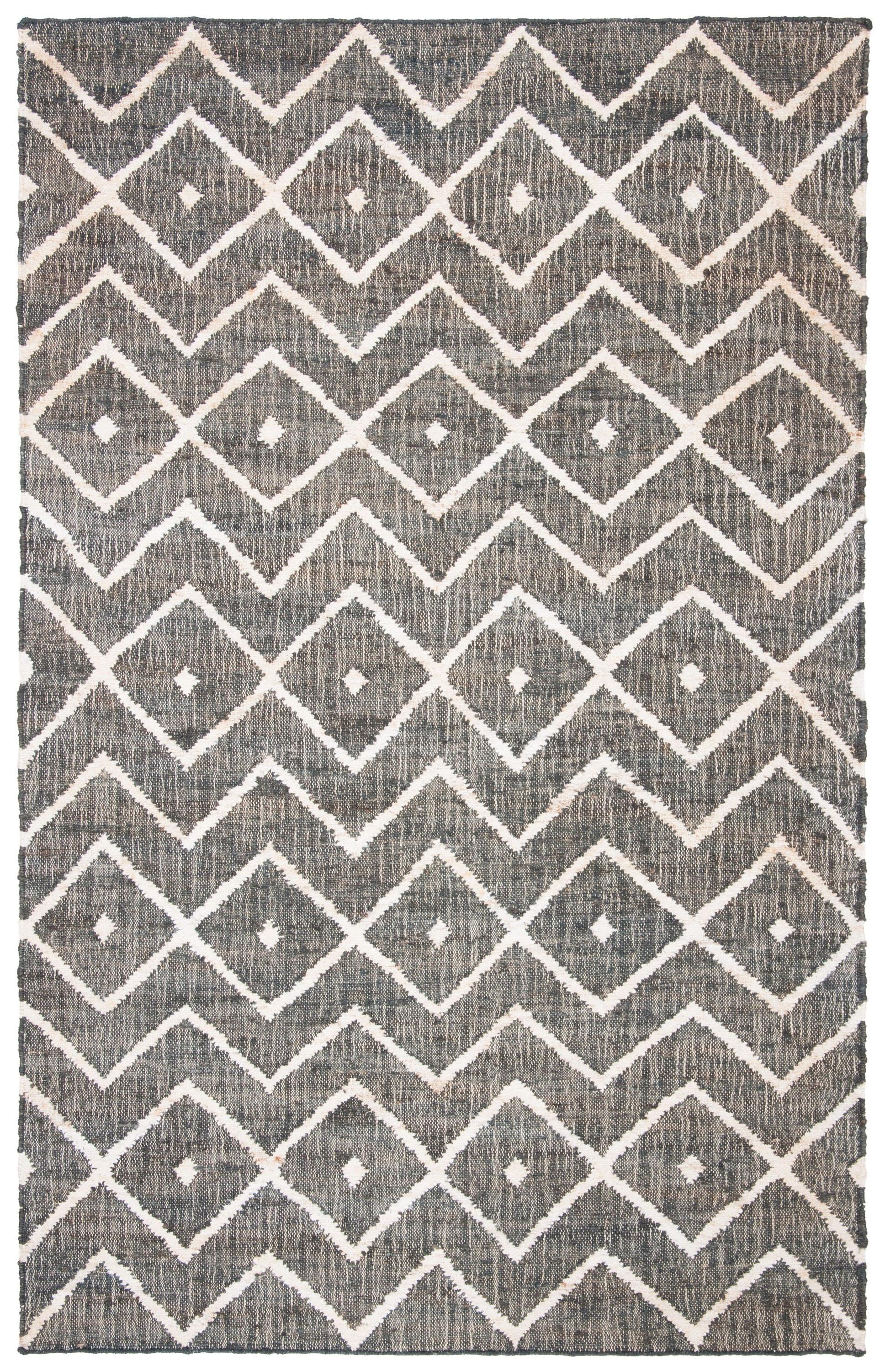 Kilim KLM750 Hand Loomed Area Rug - Charcoal/Natural - 6'x9' - Safavieh.