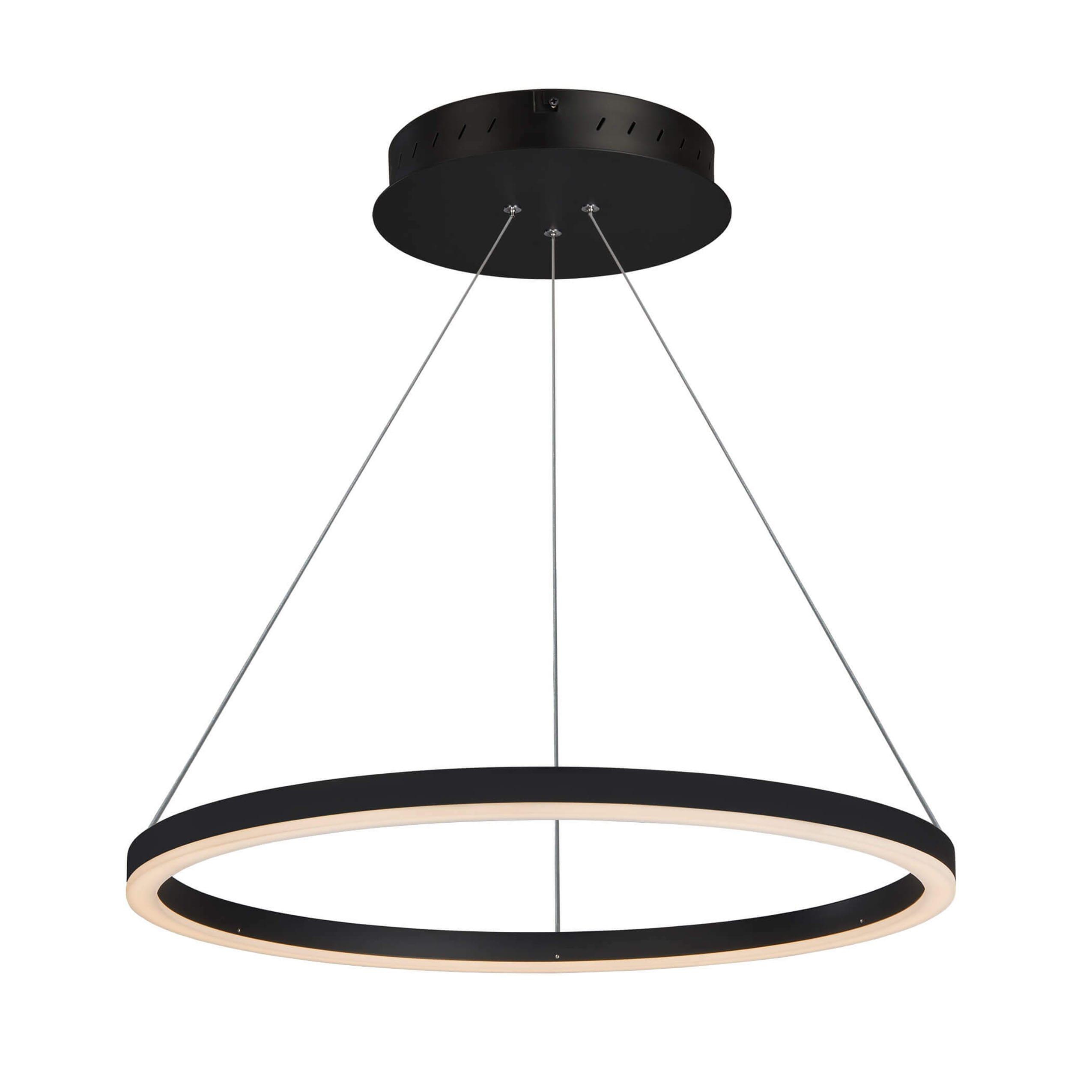 Tania 24-in Integrated LED Pendant Light Height Adjustable ETL Certified Circular Ring Chandelier