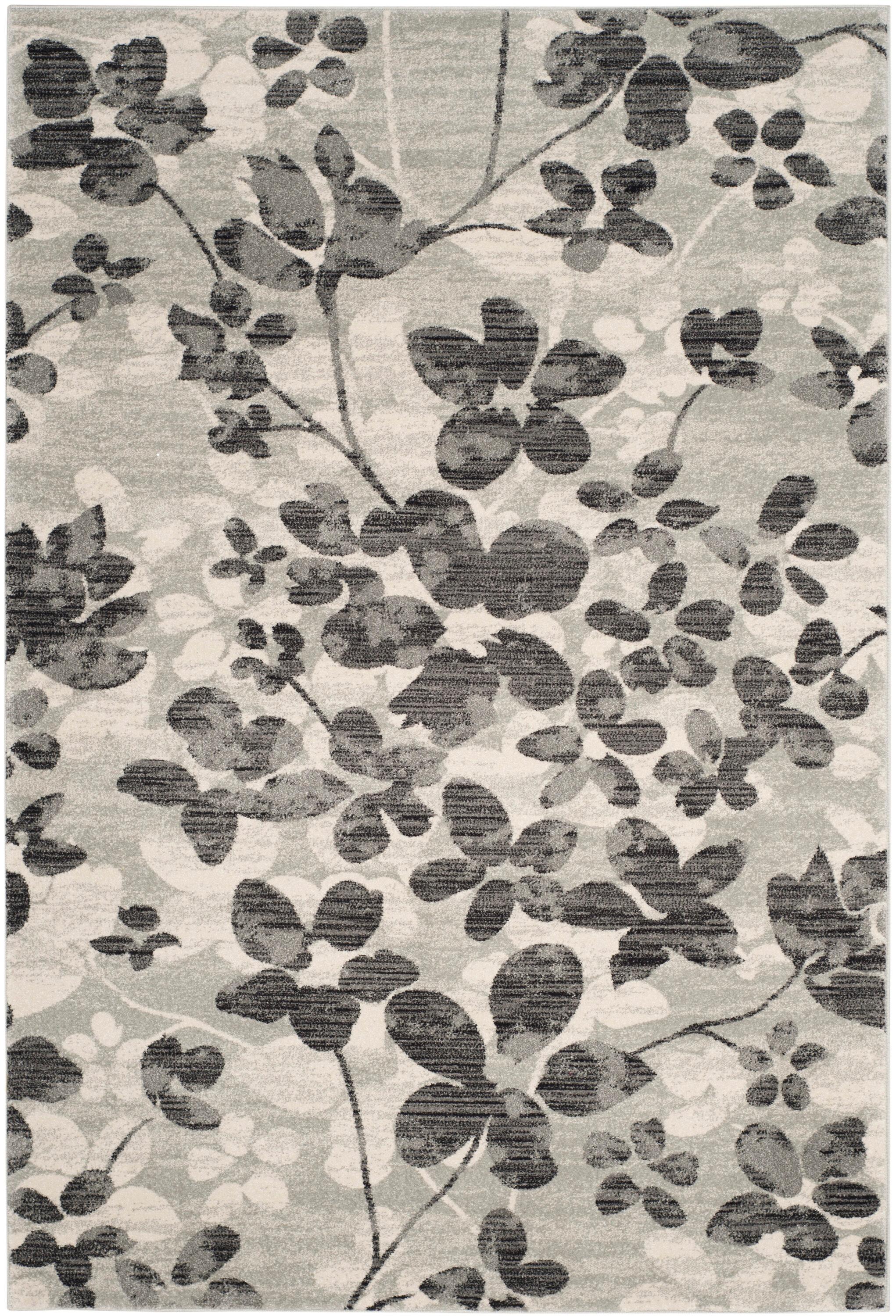 Evoke EVK236 Power Loomed Area Rug - Grey/Black - 5'3"x7'6" - Safavieh.