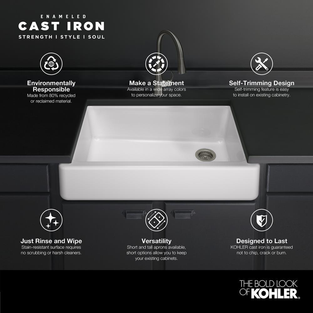 Whitehaven® Self-Trimming 36" L x 22" W Farmhouse Kitchen Sink