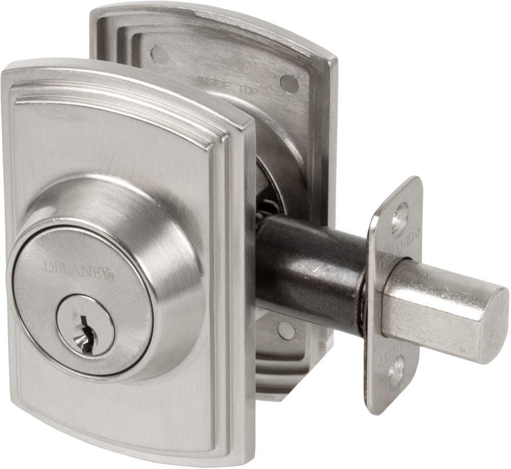 Satin Nickel Single Cylinder Deadbolt with Universal Handing